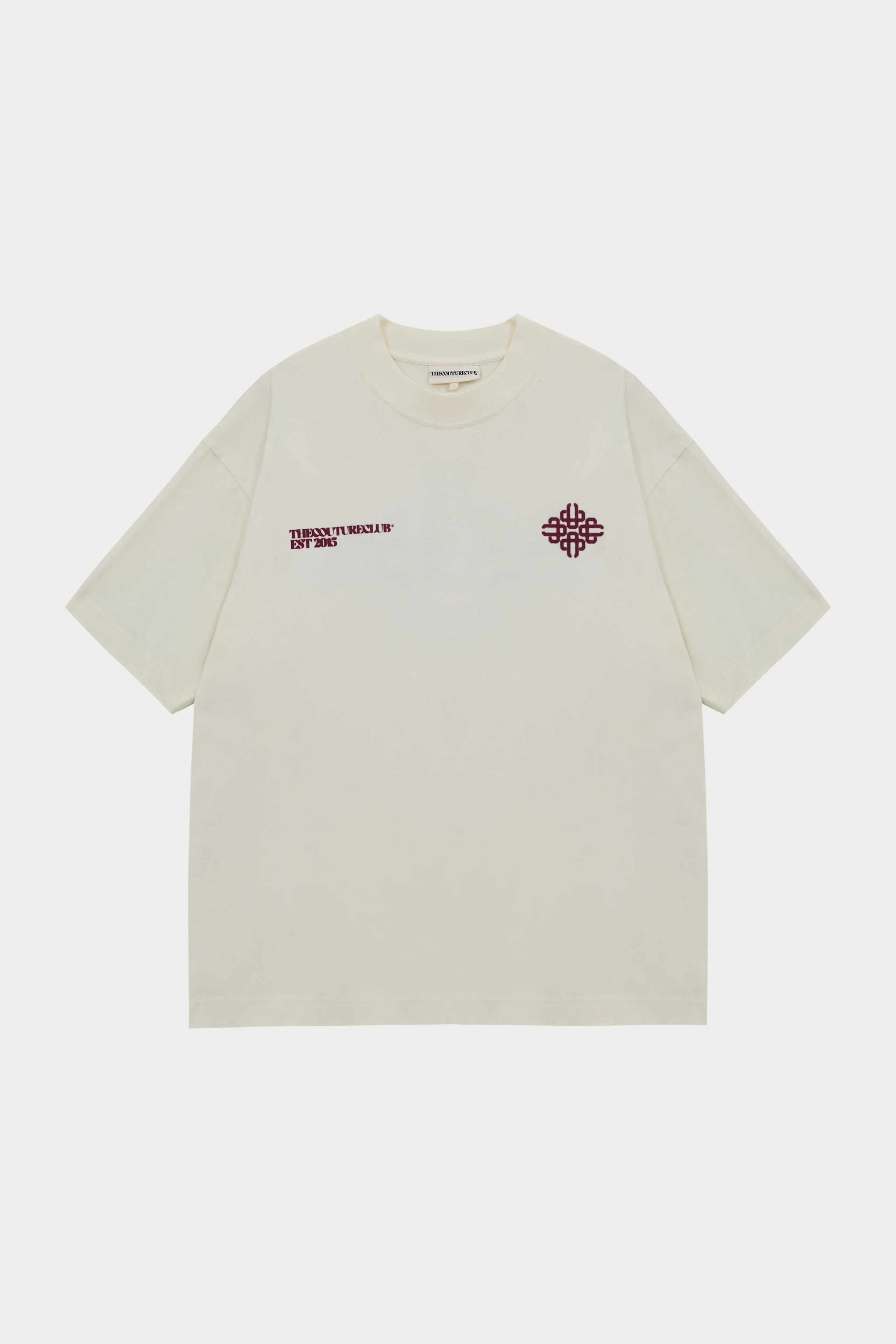 BLURRED GRAPHIC EMBLEM T-SHIRT - BURGUNDY
