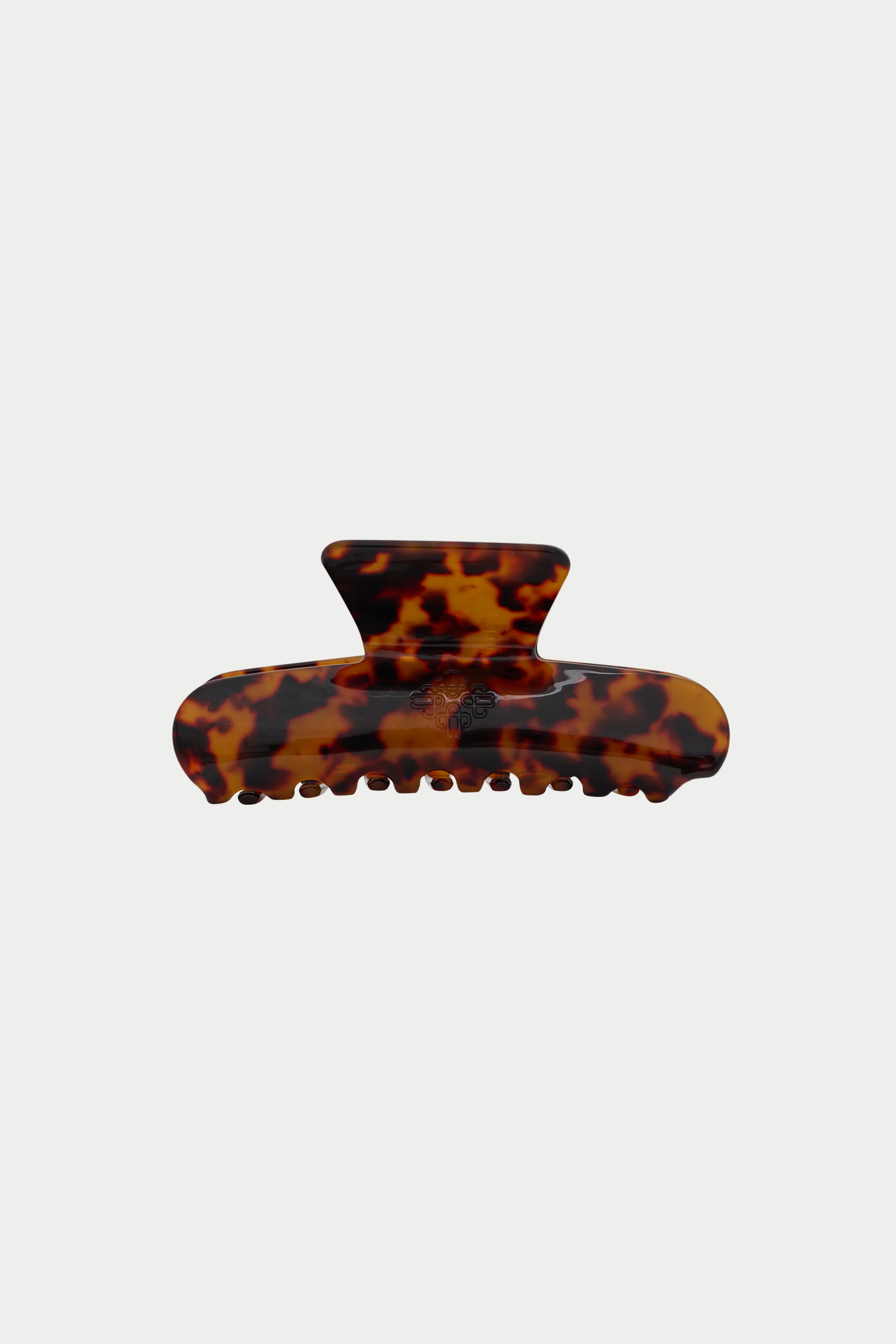 TORTOISESHELL EMBLEM CLAW CLIP - BROWN