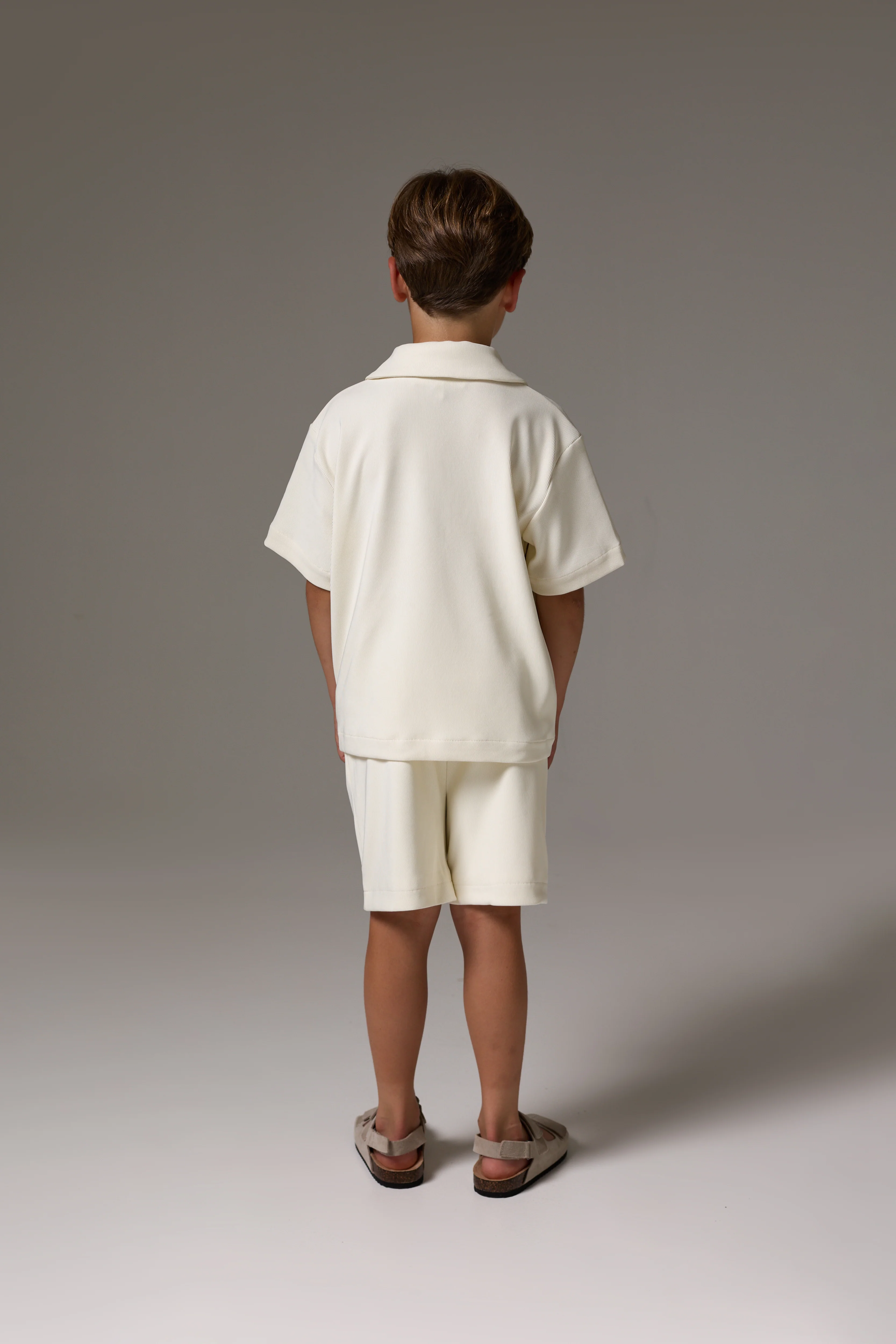 JUNIOR RIBBED SHORTS - STONE