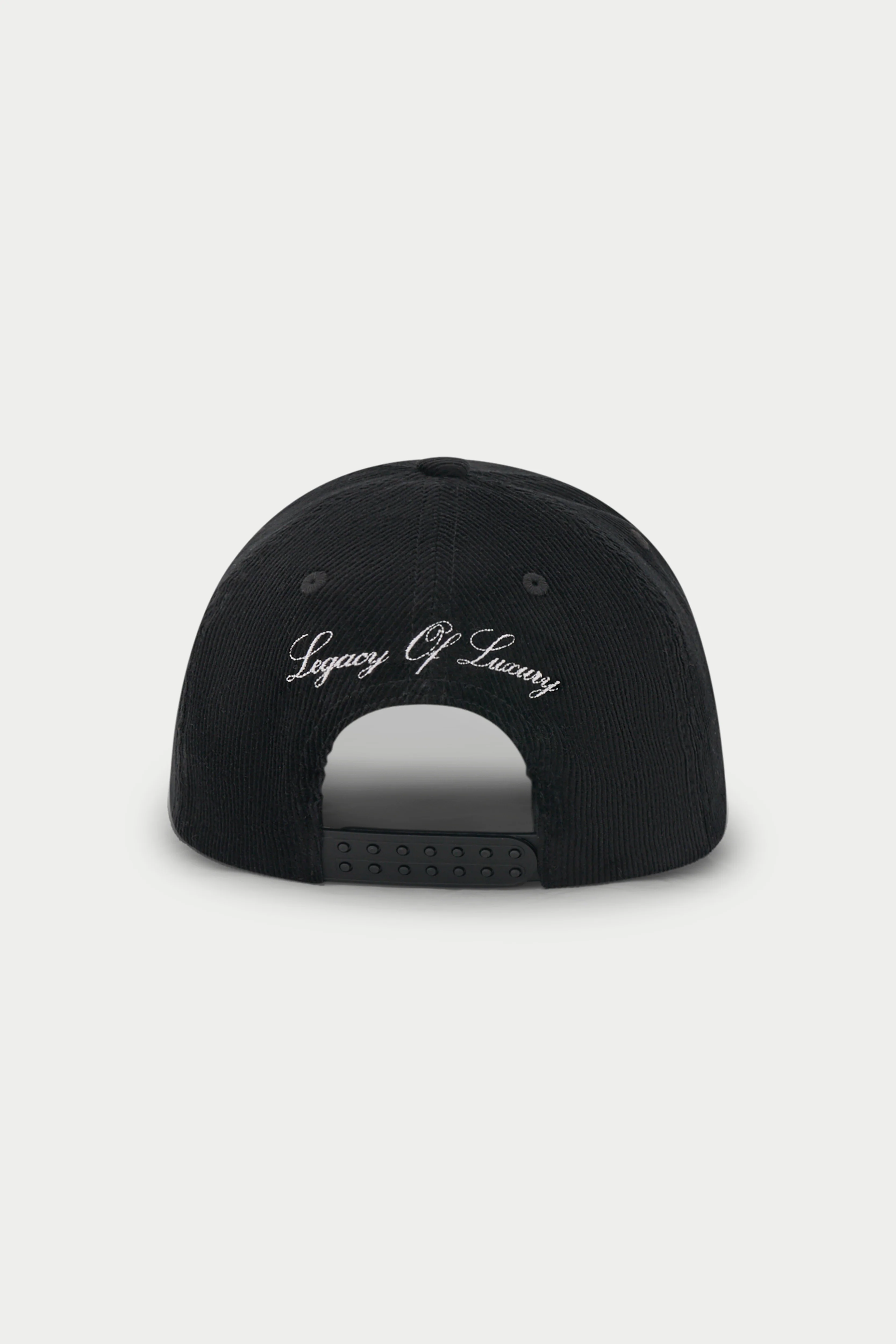 MONOGRAM EMBLEM CORD CAP - BLACK