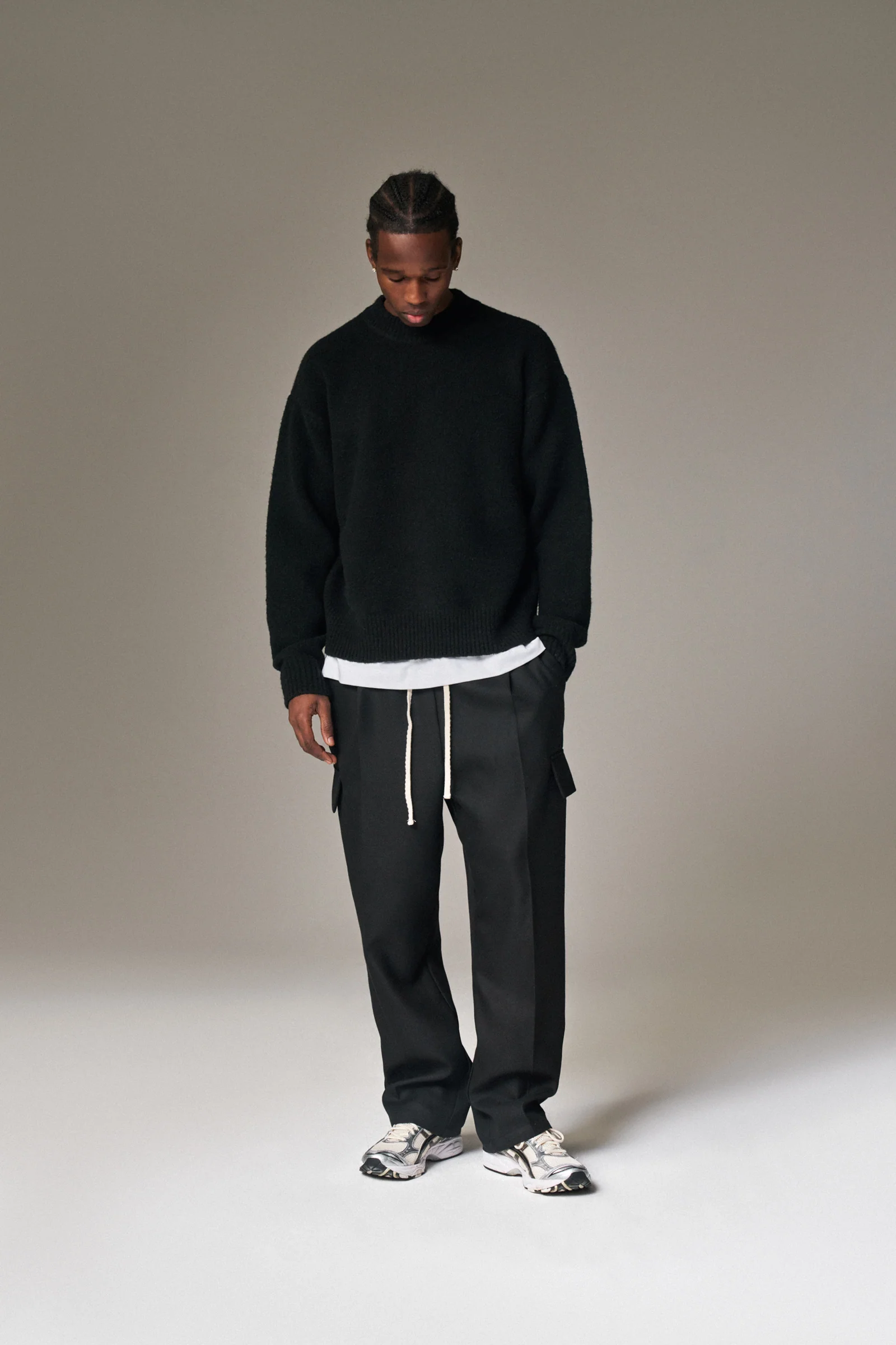 COPYRIGHT BRUSHED KNIT JUMPER - BLACK