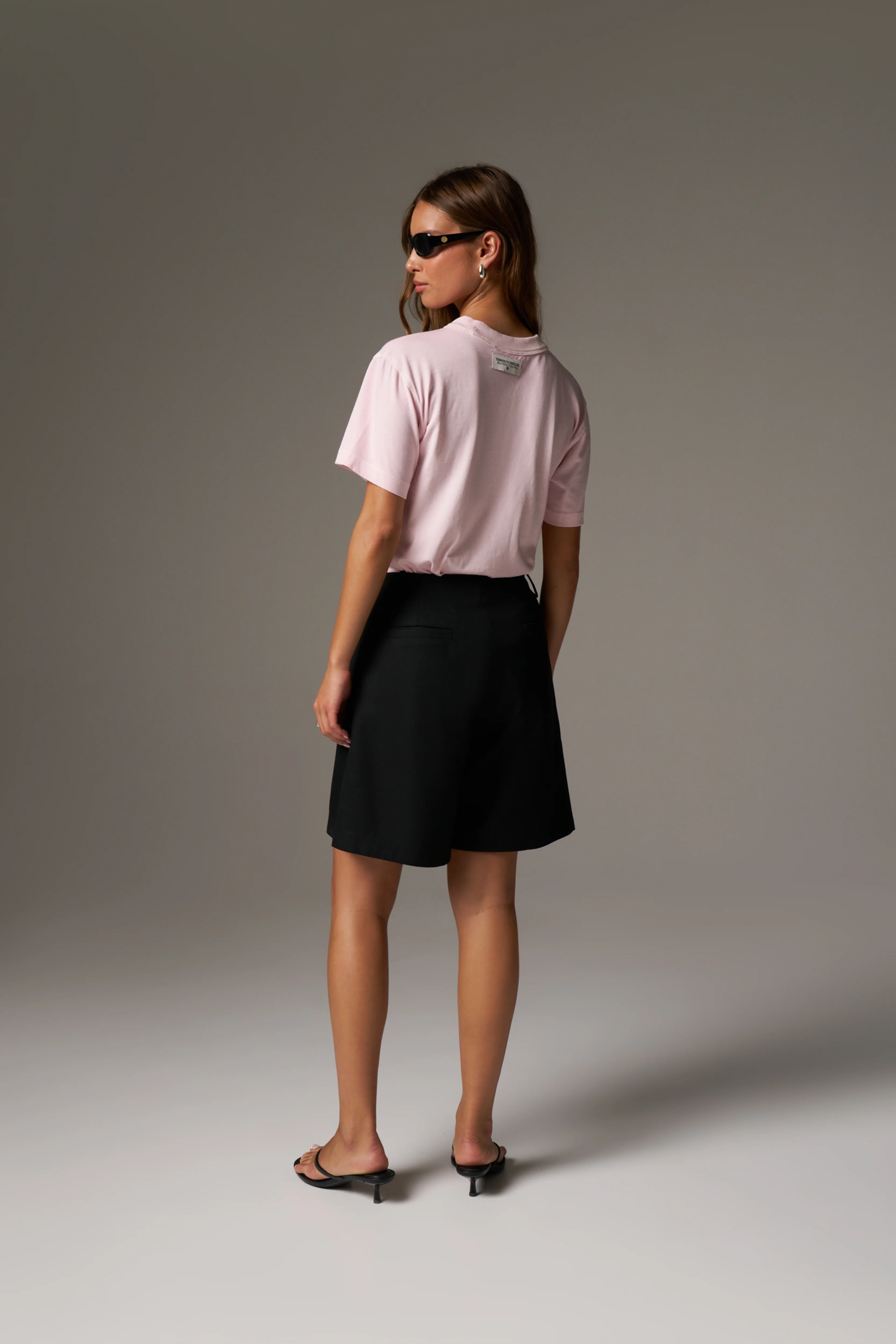 SHADOW PRINT EMBLEM T-SHIRT - WASHED PINK