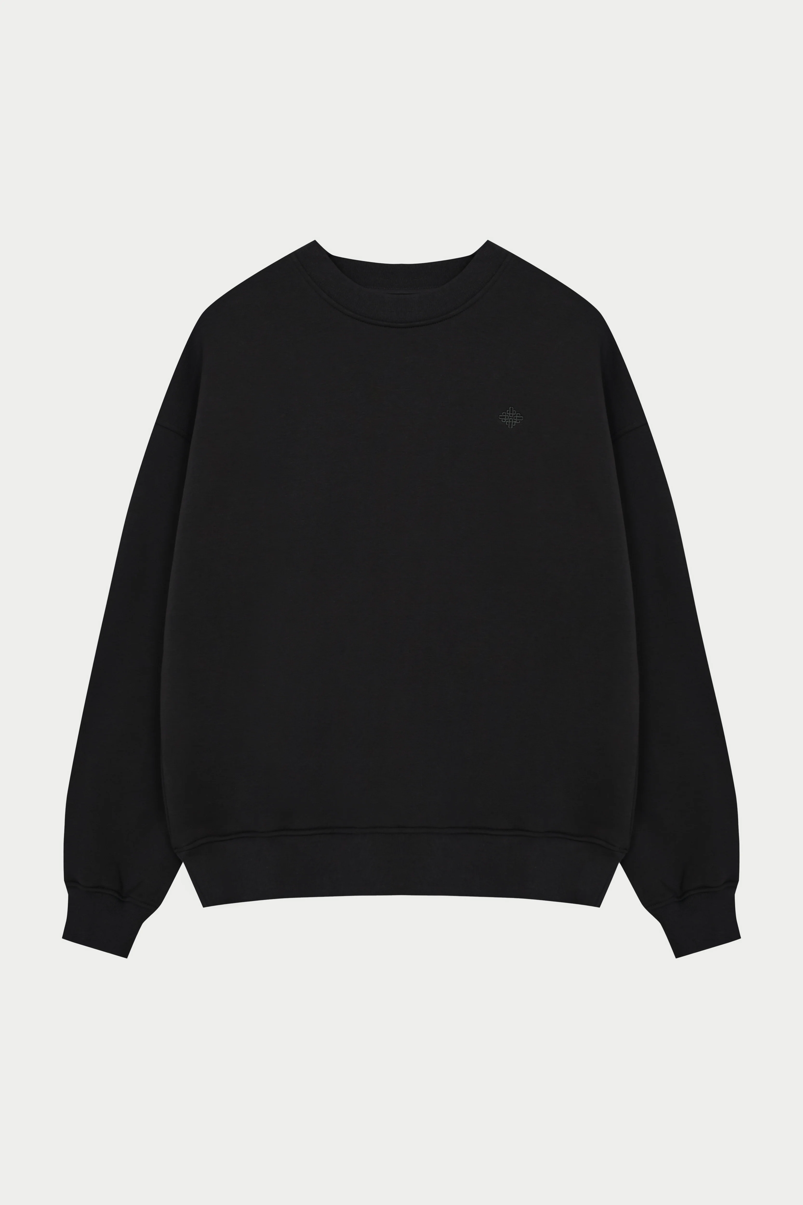EMBLEM EMBROIDERED SWEATSHIRT - BLACK
