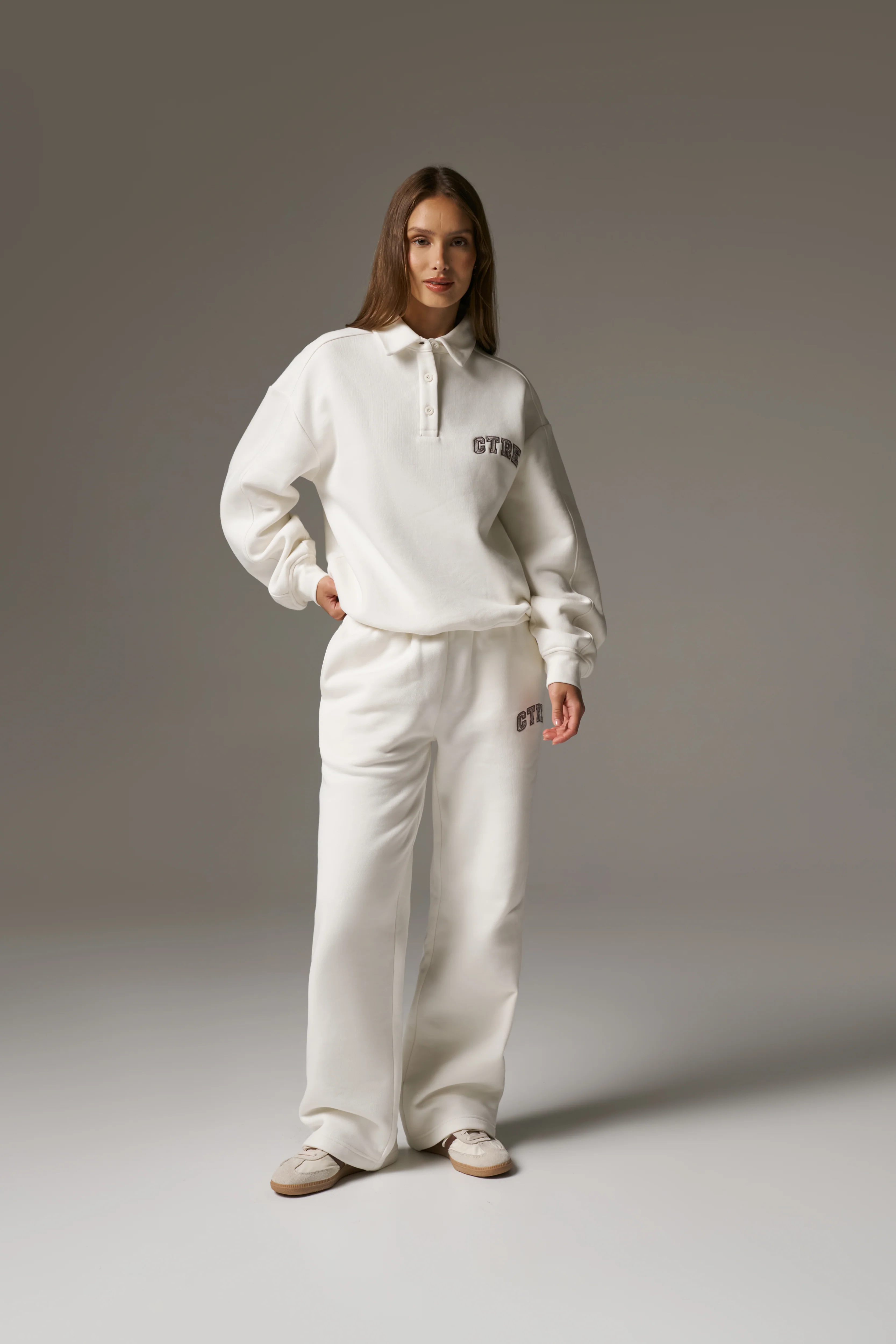 CTRE BUTTON THROUGH POLO - OFF WHITE