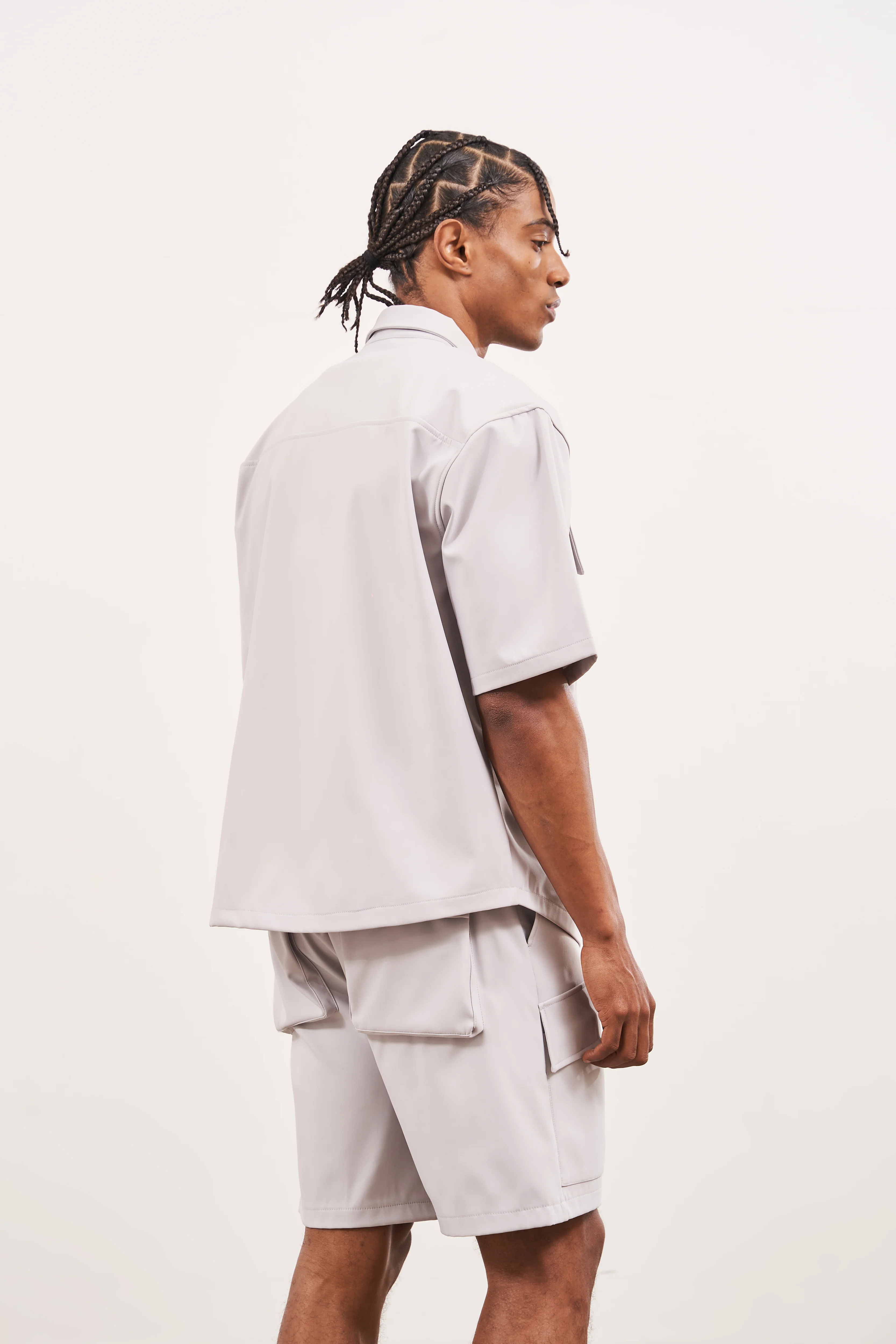 TECHNICAL HEAVYWEIGHT ZIP OVERSHIRT - GREY