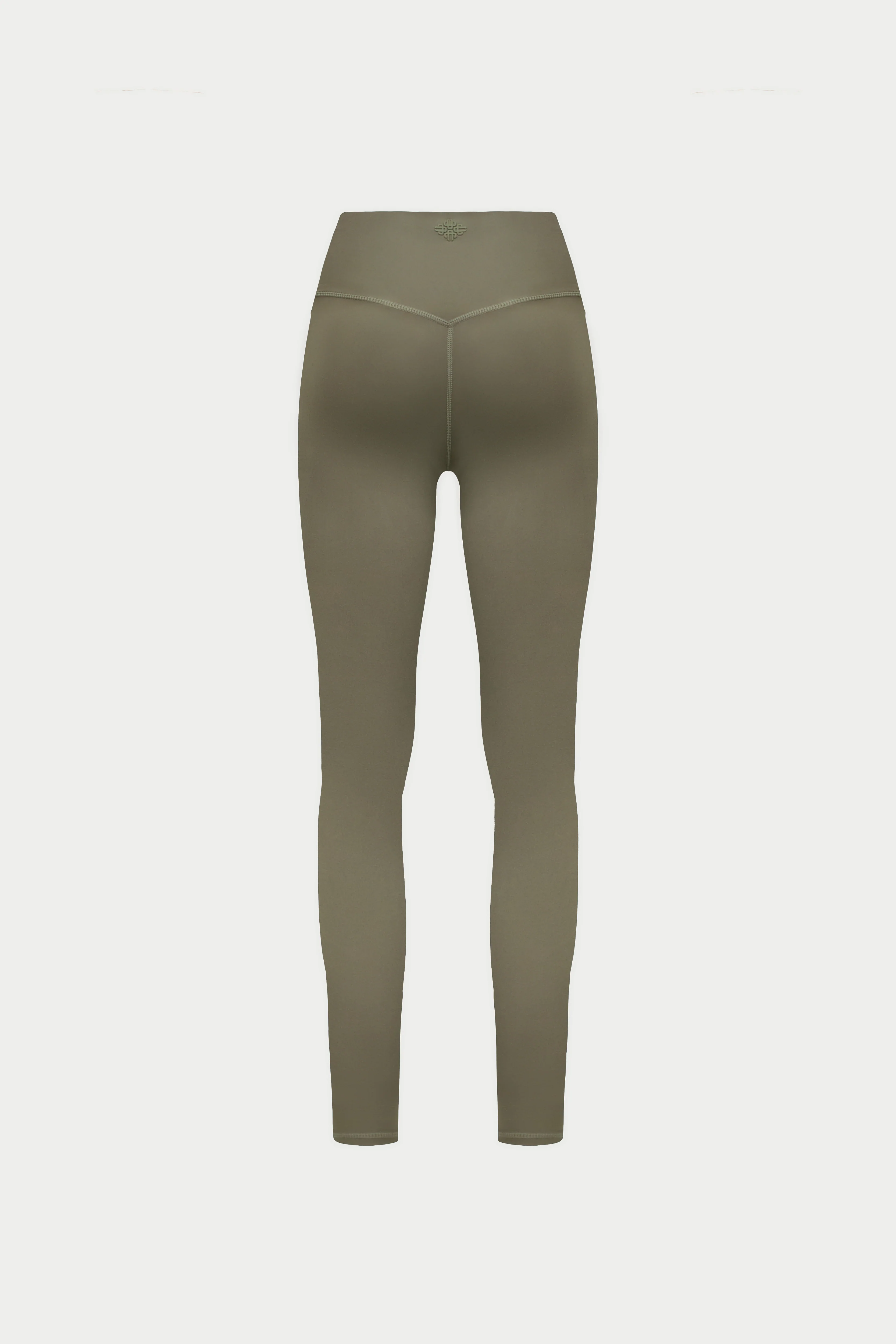 EMBLEM SCULPTING STRETCH LEGGINGS - KHAKI