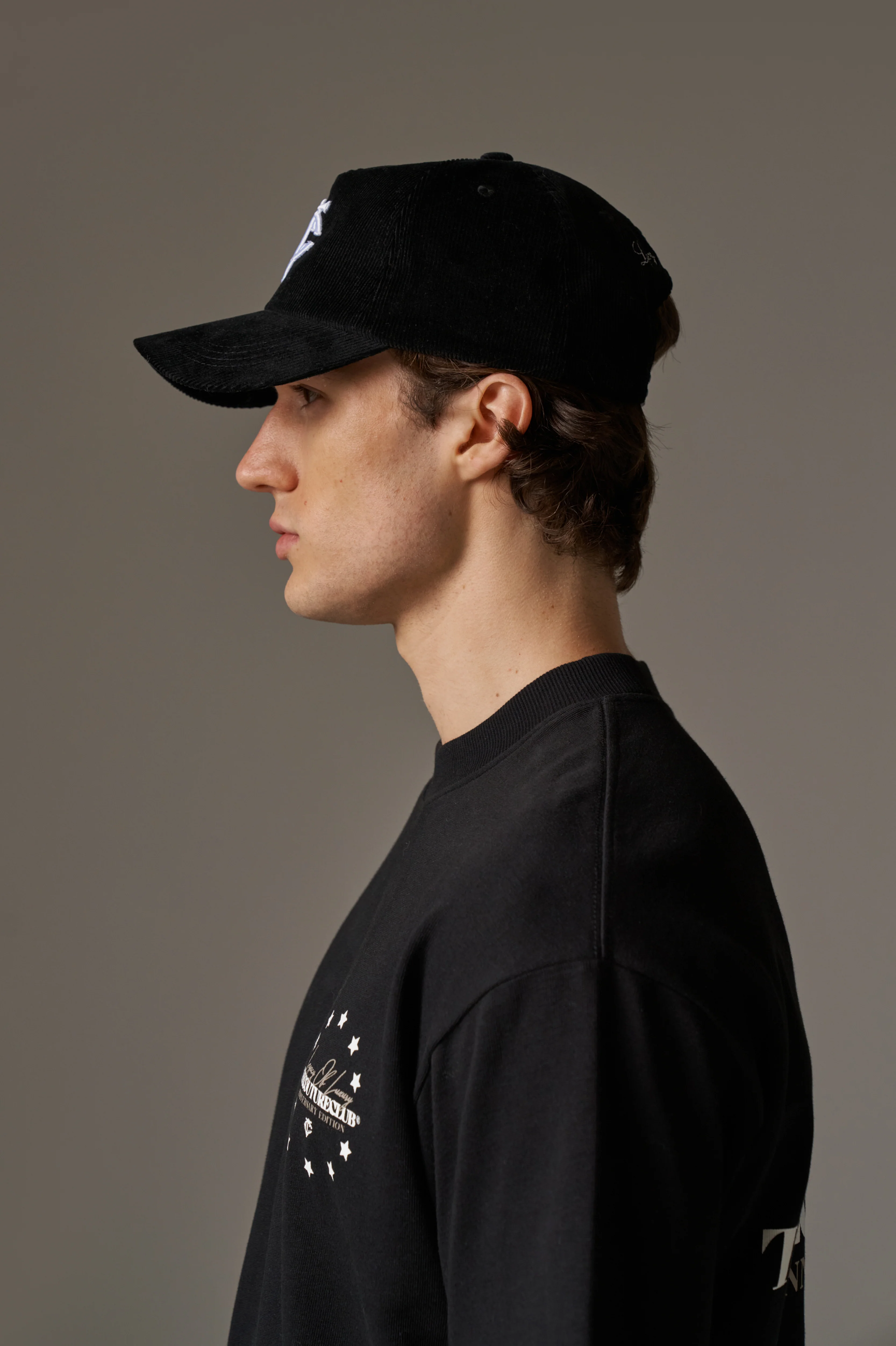 MONOGRAM EMBLEM CORD CAP - BLACK