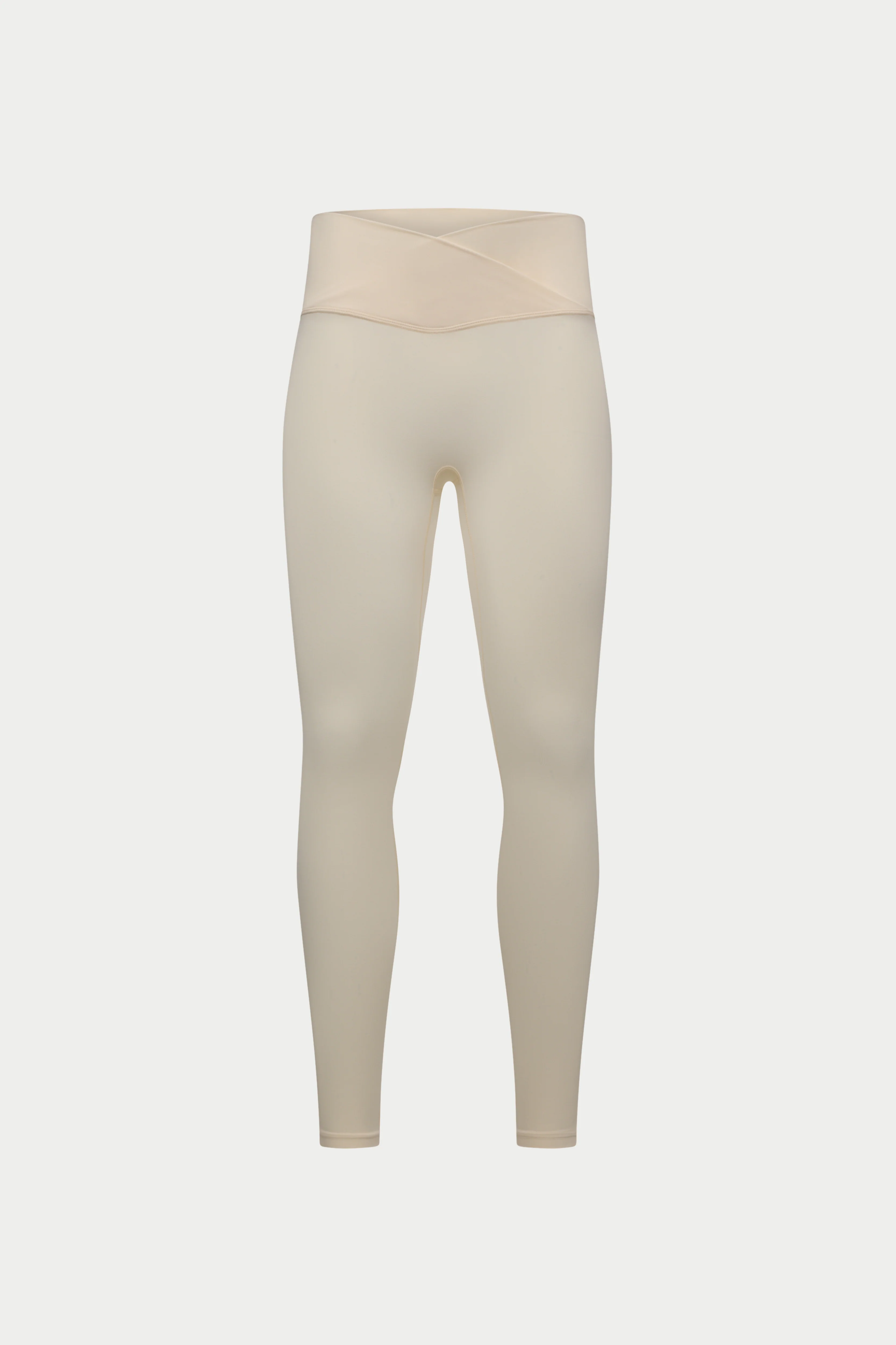 SCULPTING STRETCH CROSSOVER WAISTBAND LEGGINGS - BUTTERMILK