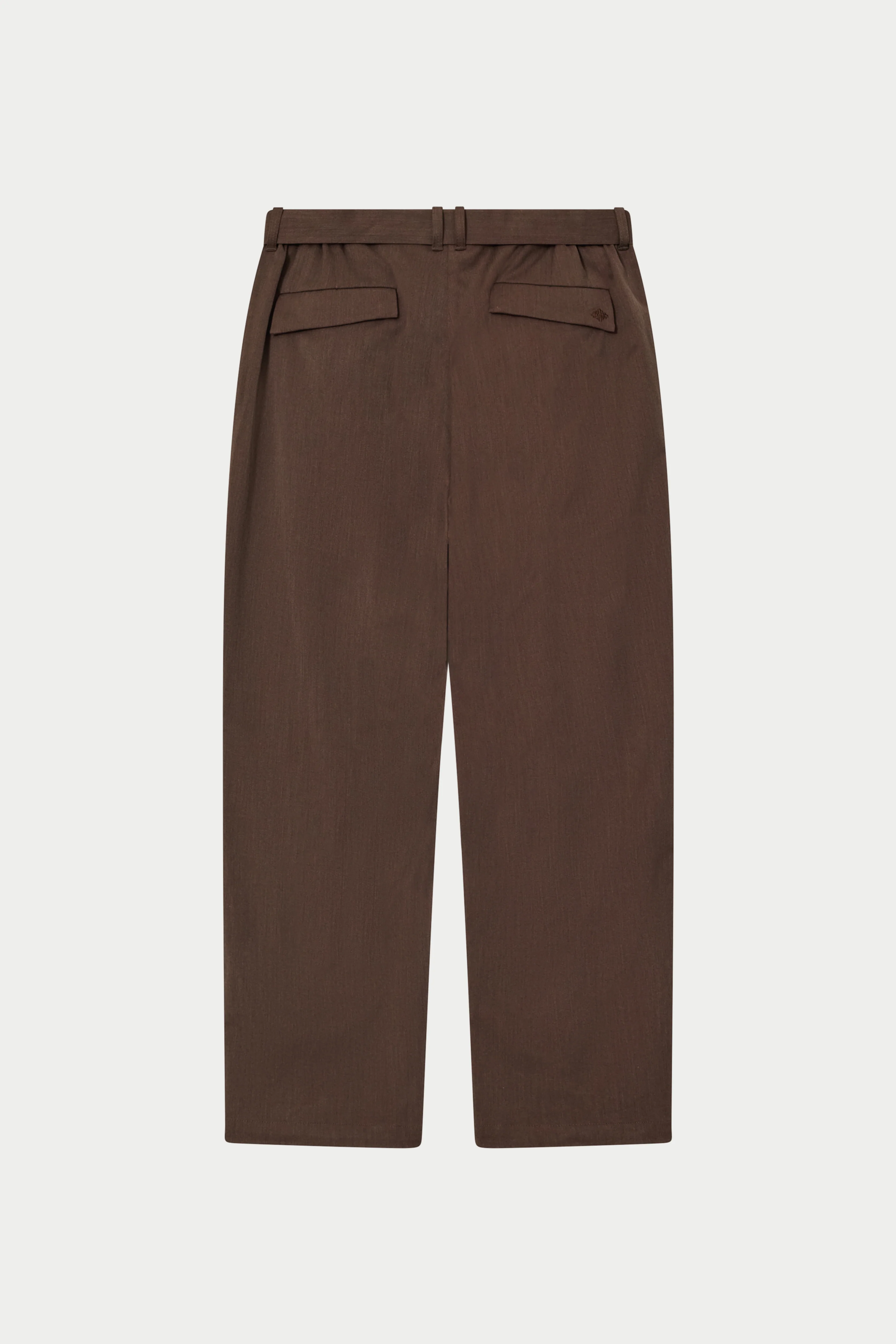 SMART TIE BELTED TROUSERS - BROWN