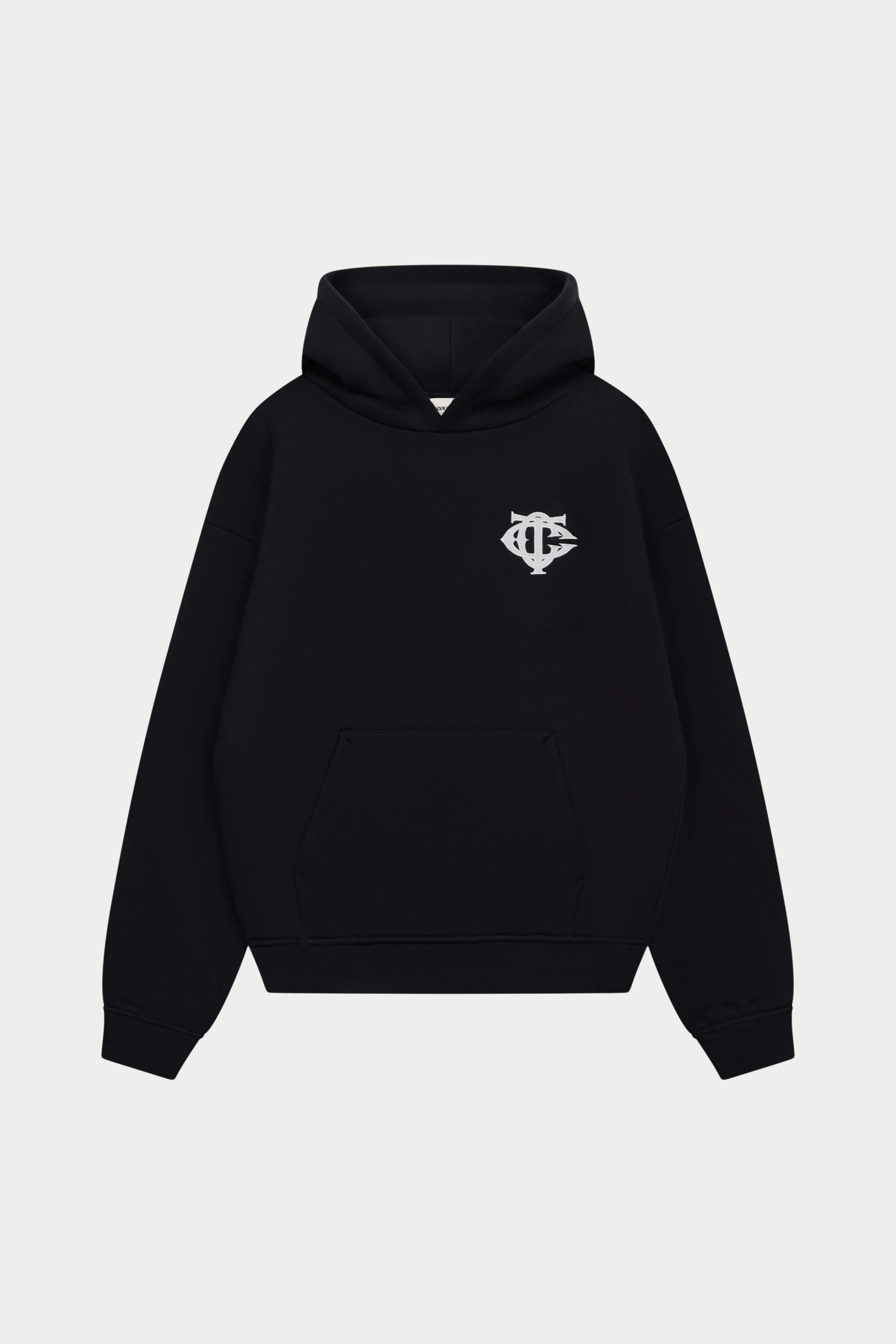 HEAVYWEIGHT MONOGRAM EMBLEM HOODIE - BLACK