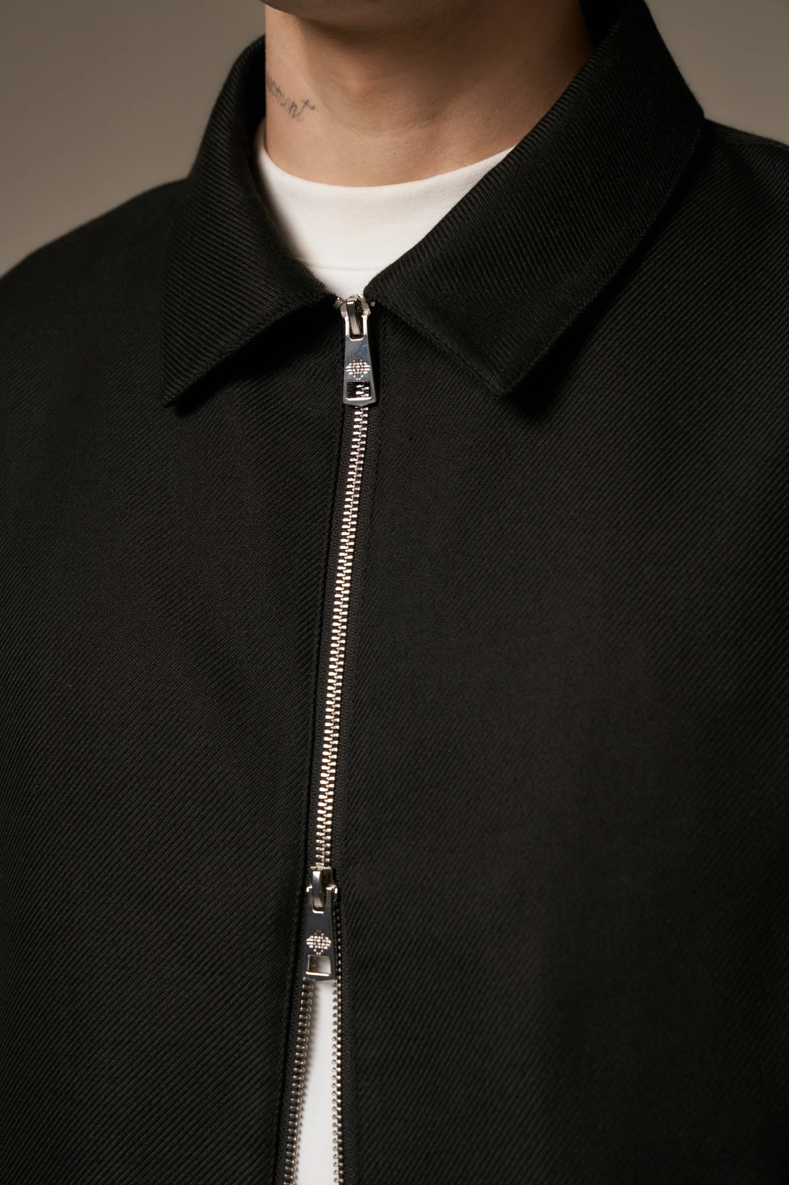 TAILORED WOOL BLEND JACKET - BLACK