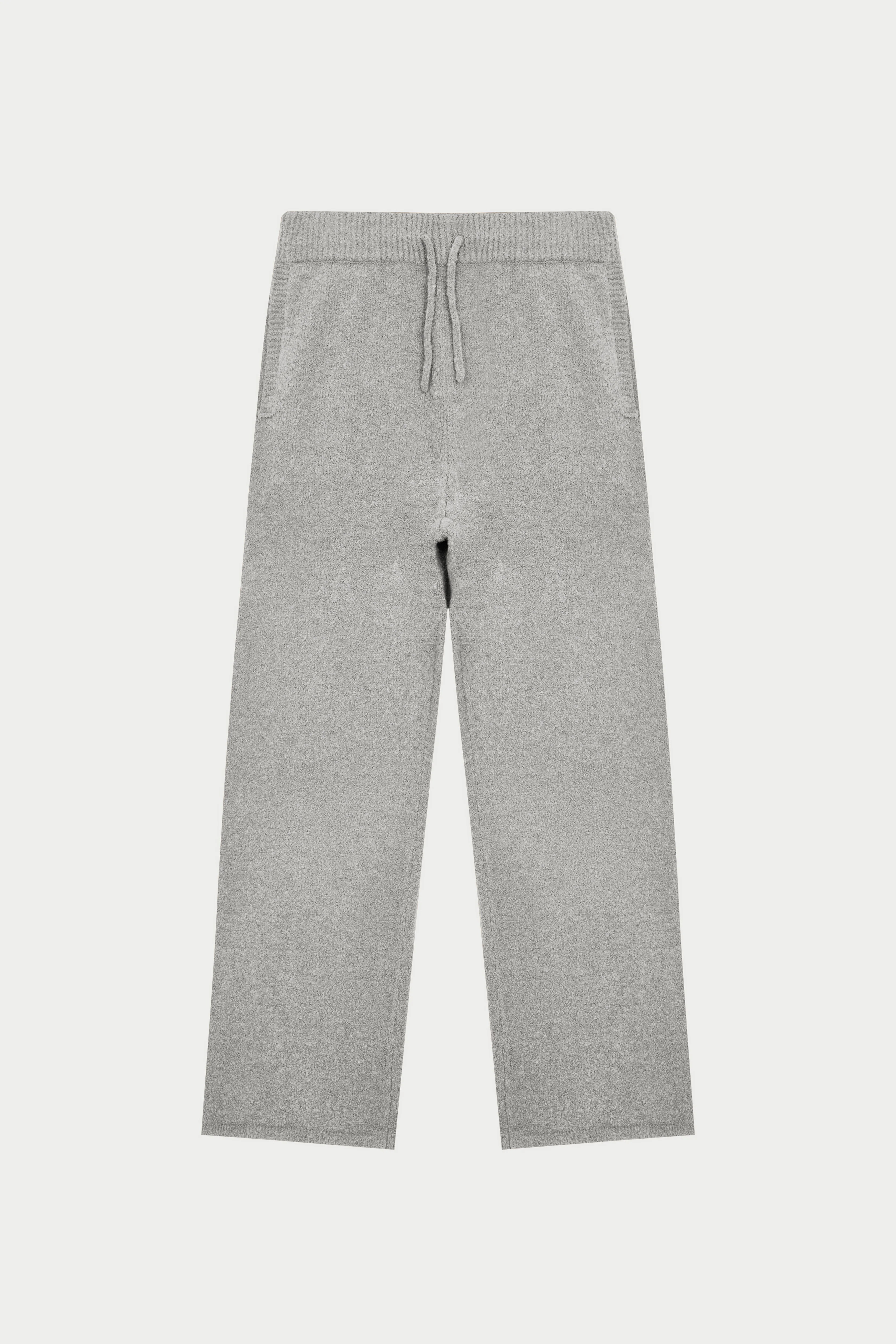 BOUCLE KNIT PANTS - GREY MARL