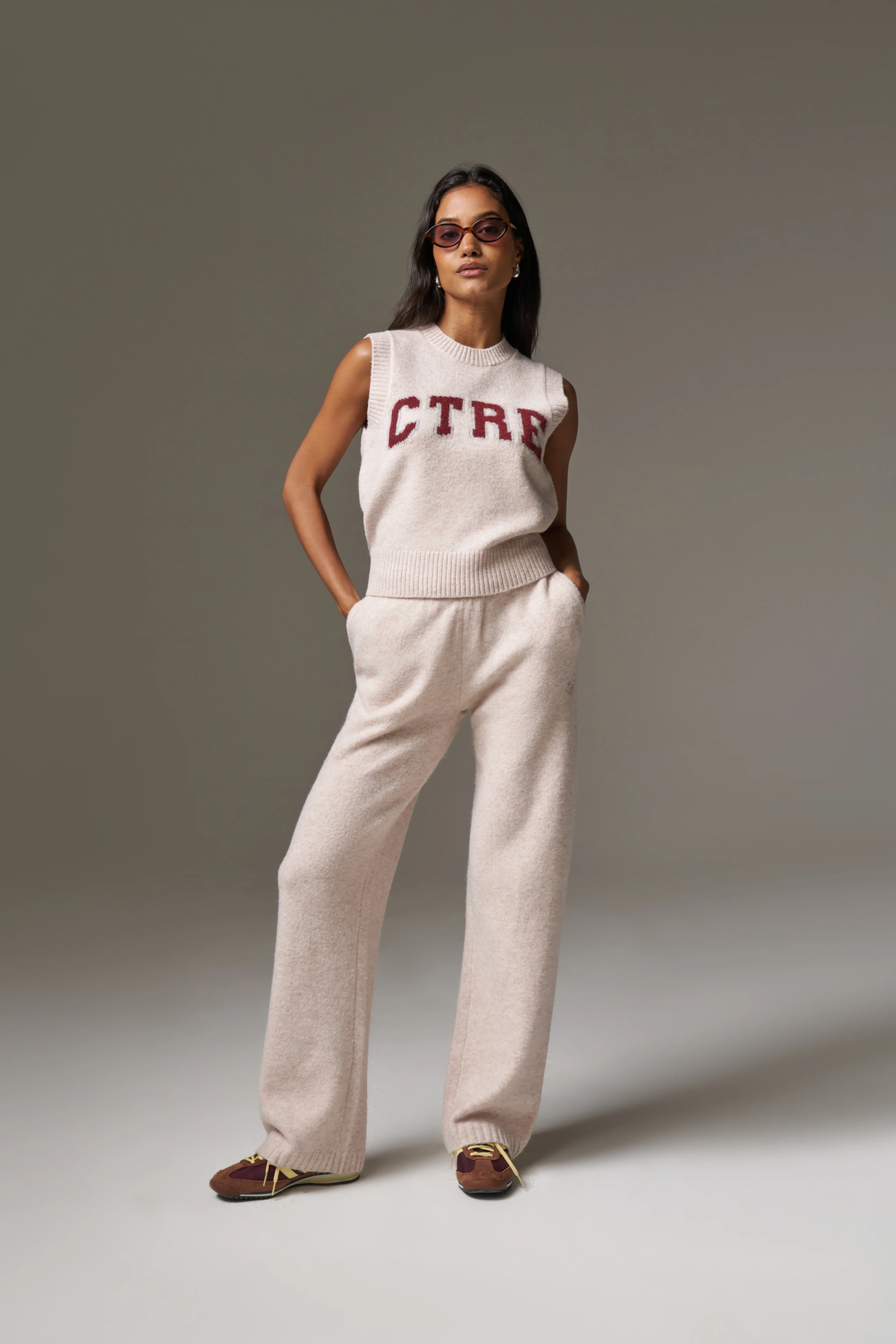 CTRE KNITTED VEST - PINK