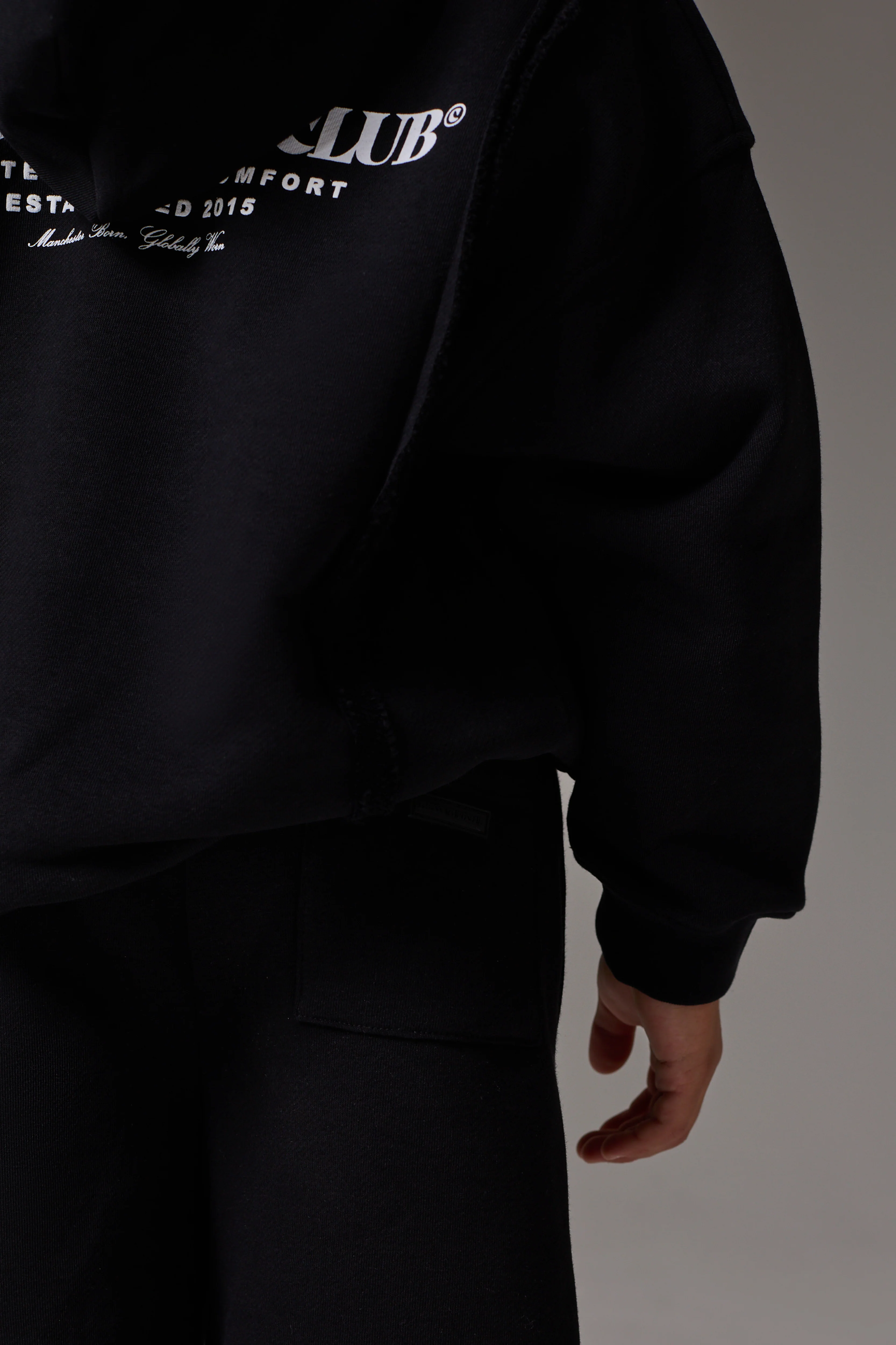 JUNIOR COPYRIGHT ZIP THROUGH HOODIE - BLACK