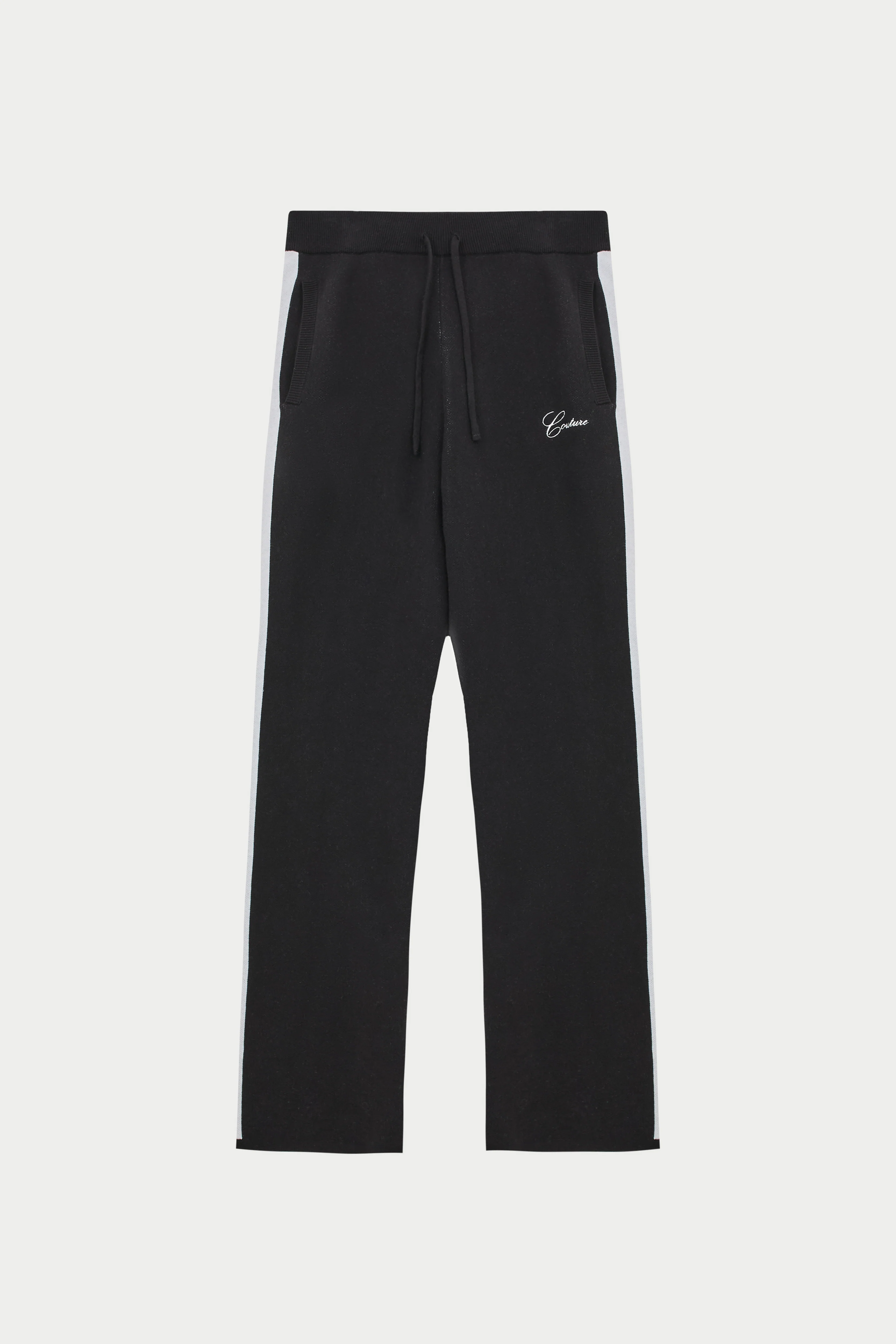 SIDE STRIPE KNITTED JOGGER - BLACK