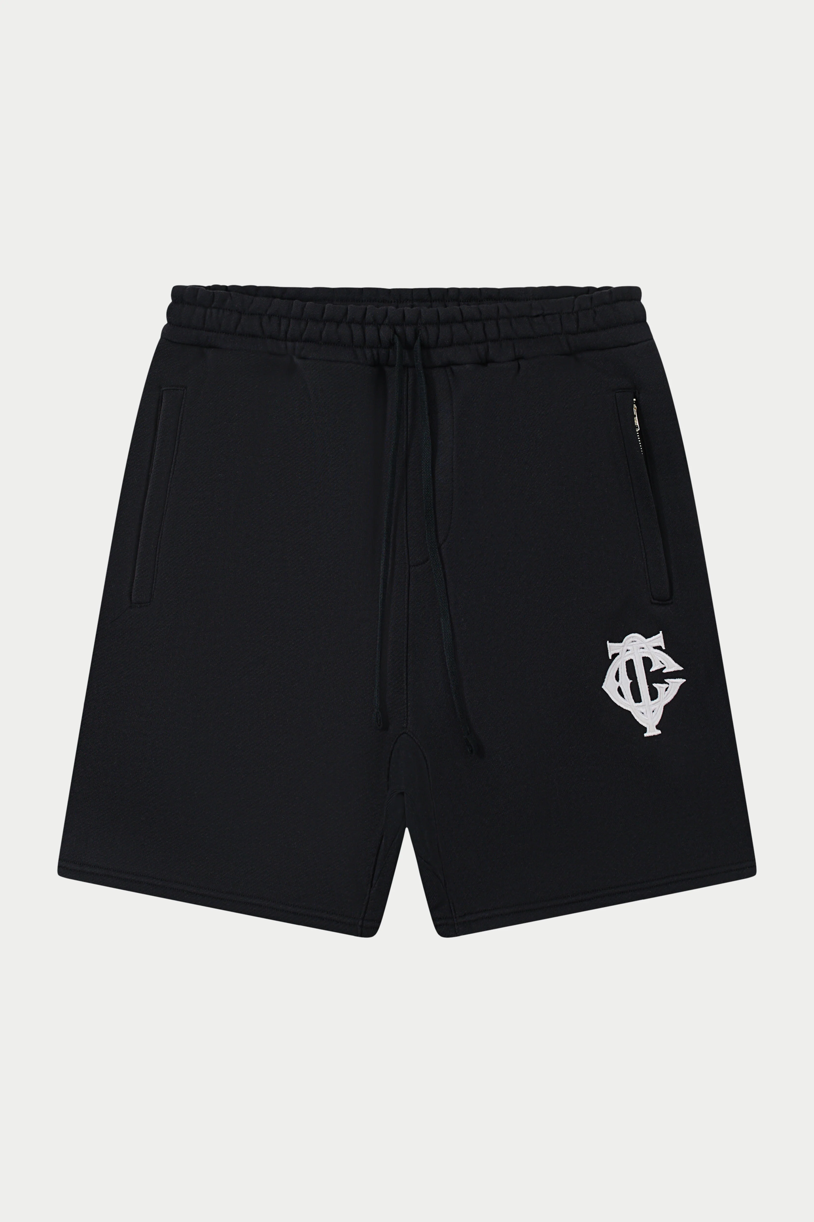 HEAVYWEIGHT MONOGRAM EMBLEM SHORTS - BLACK