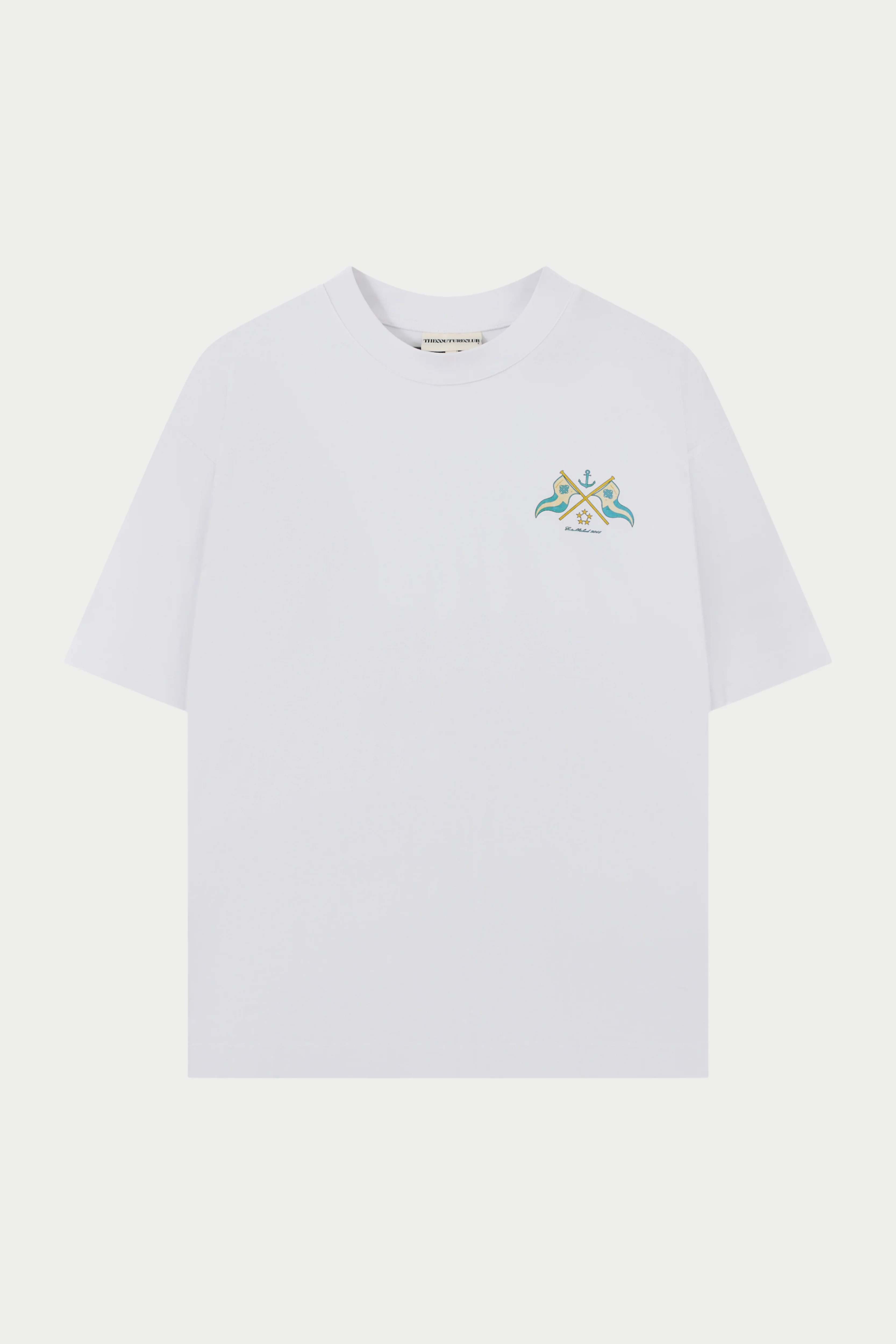 WATERCOLOUR YACHT CLUB PRINTED T-SHIRT - WHITE