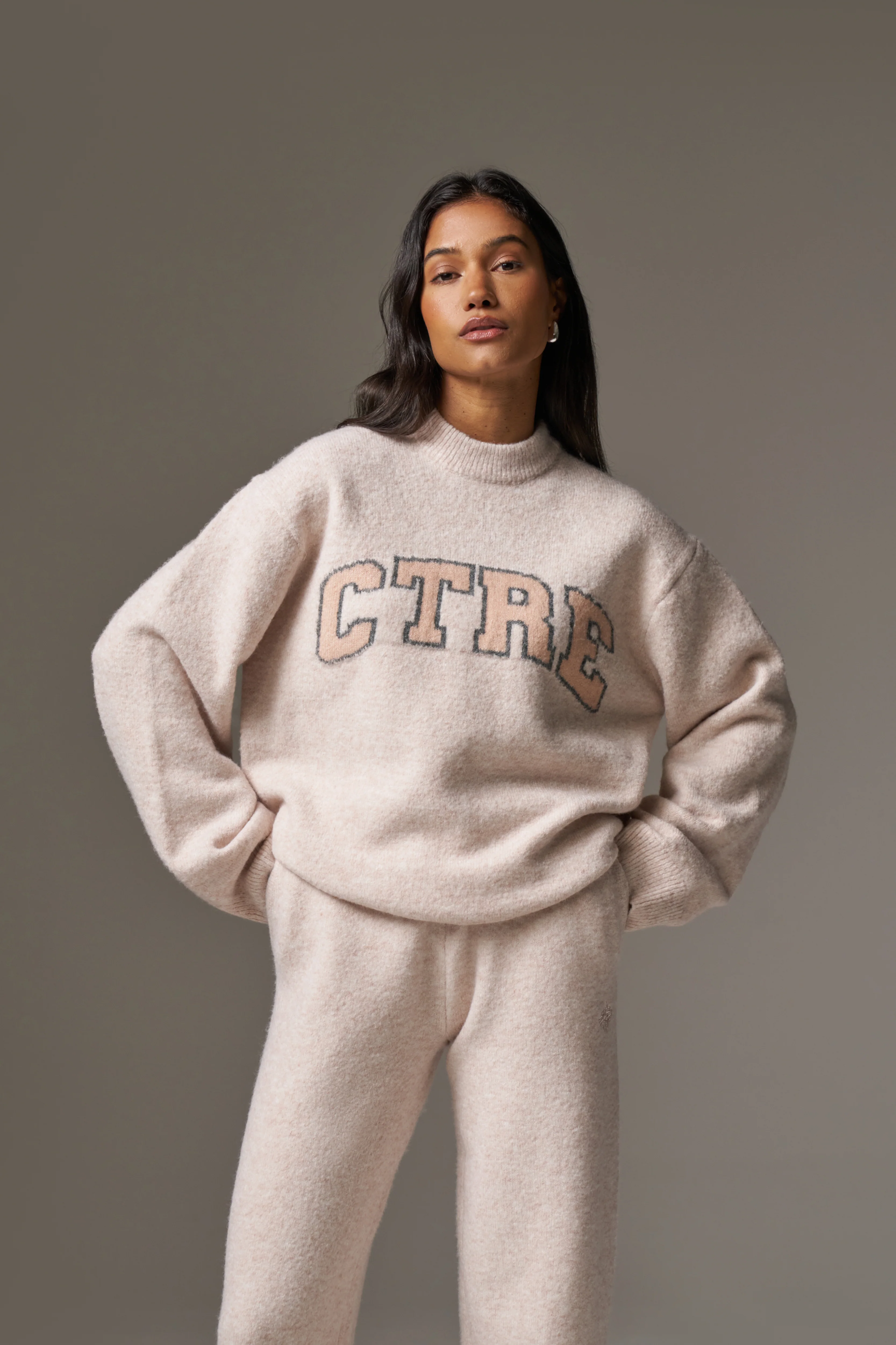 CTRE KNITTED SWEATSHIRT - PINK