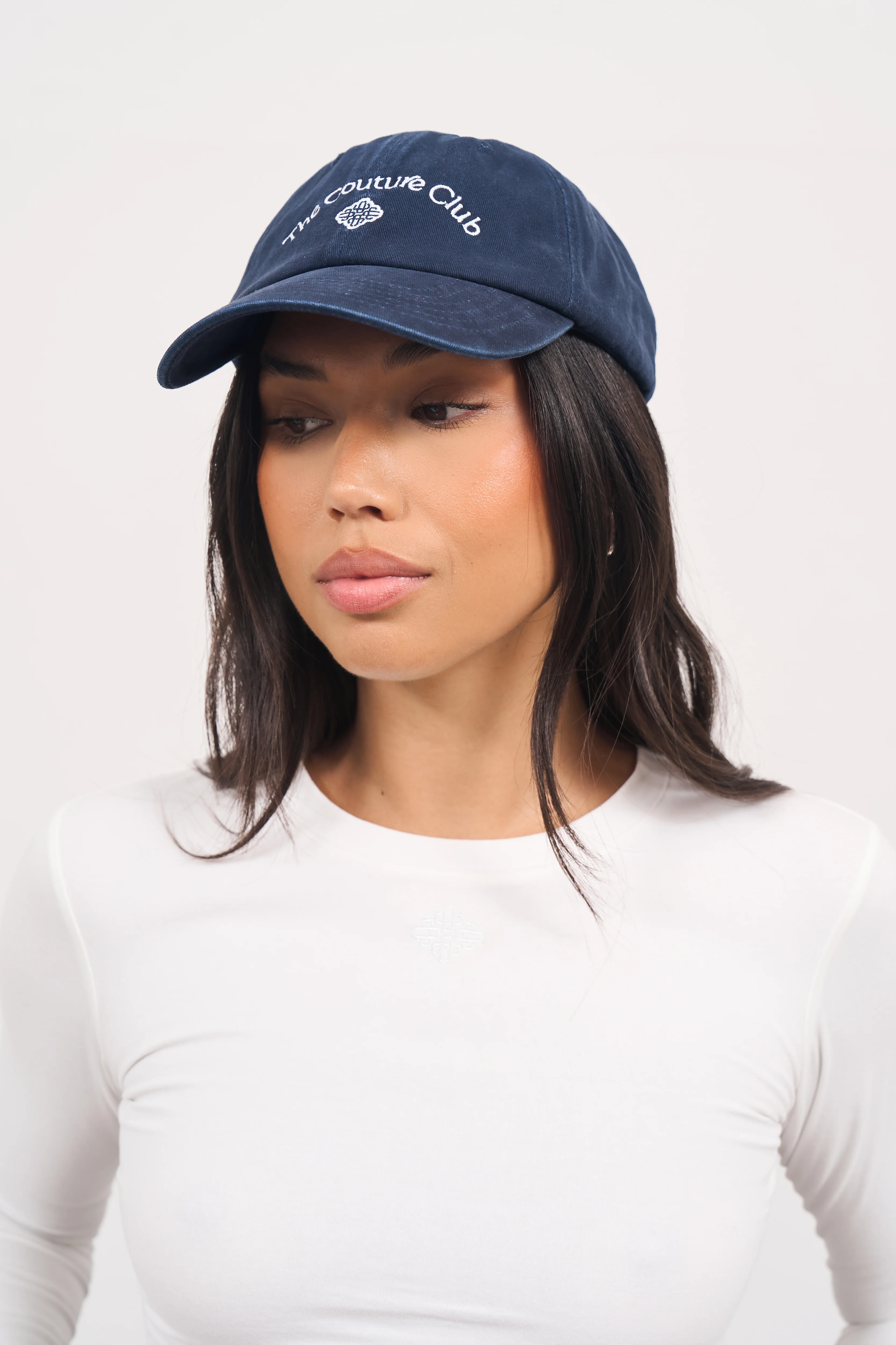 COUTURE EMBLEM WASHED CAP - NAVY