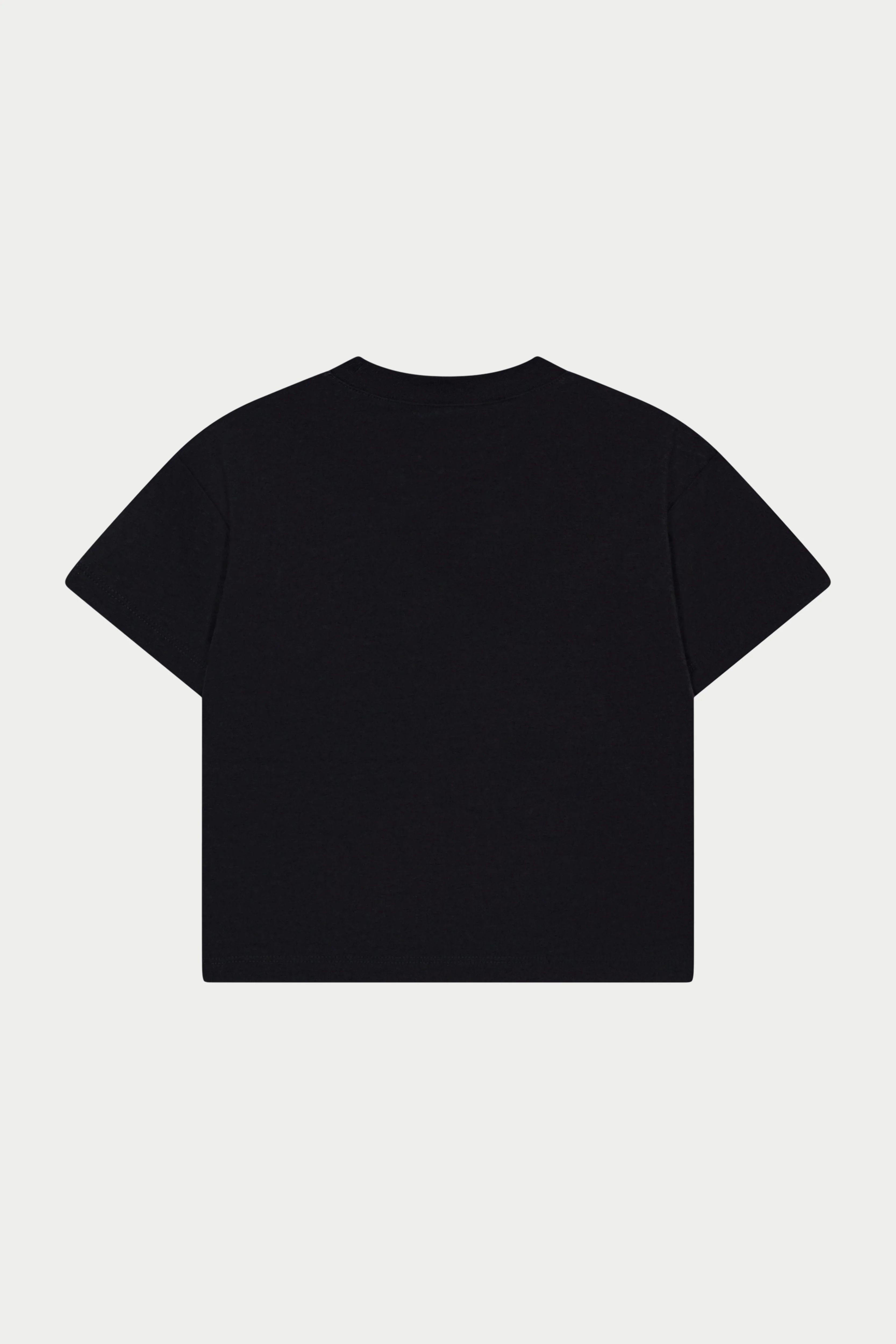 JUNIOR MONOGRAM EMBLEM APPLIQUE T-SHIRT - BLACK