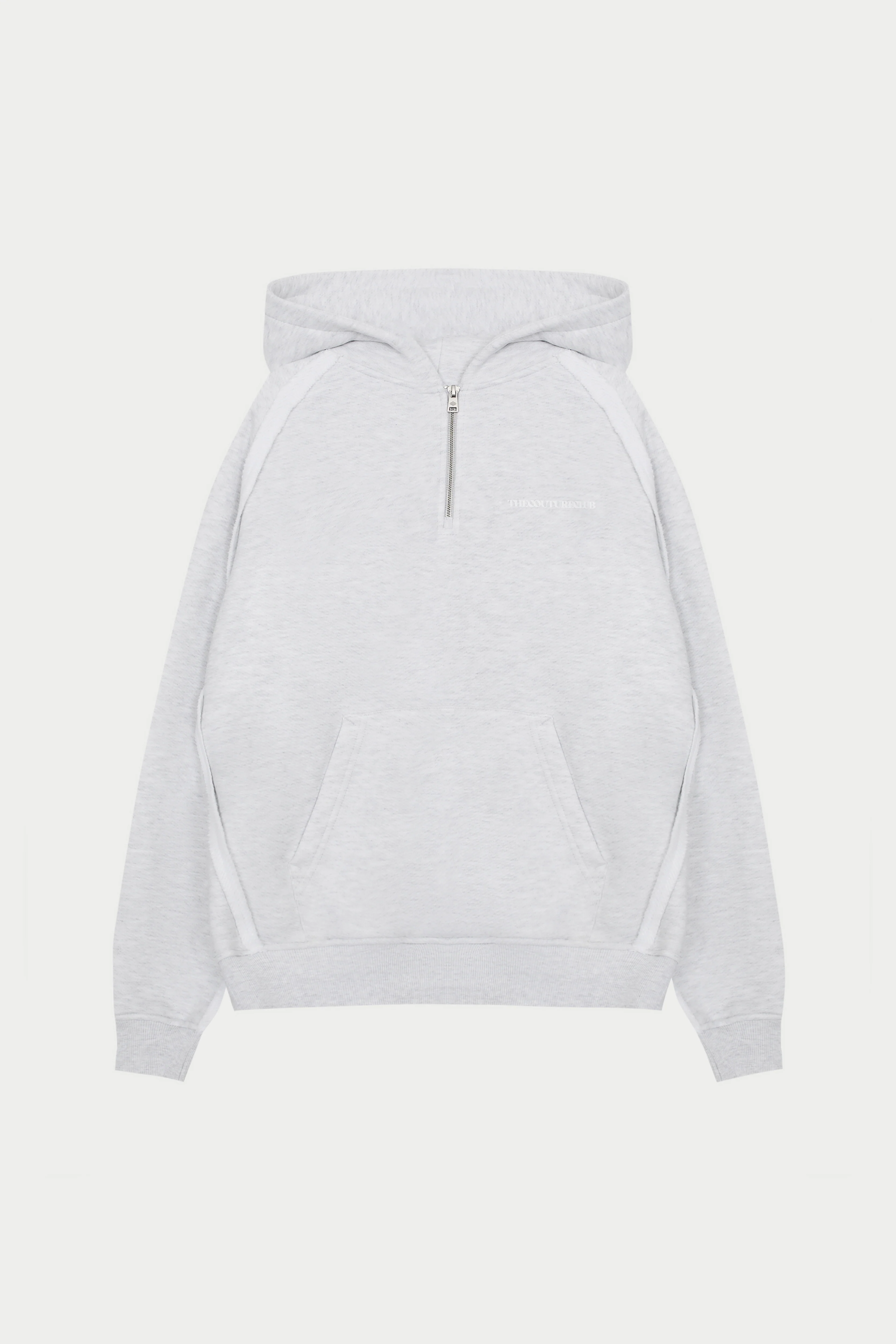 COPYRIGHT QUARTER ZIP HOODIE - GREY MARL
