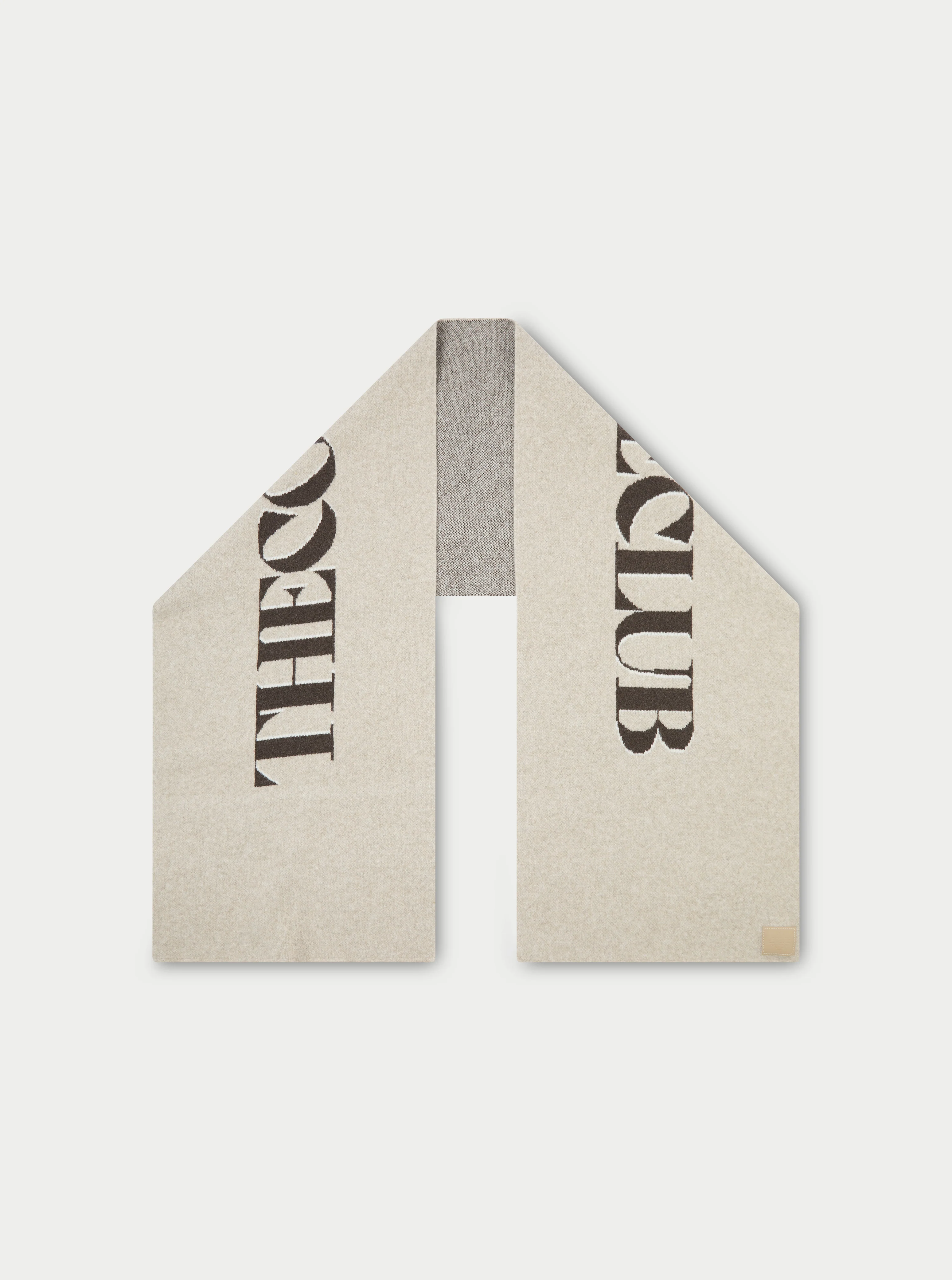 FLUFFY KNIT COPYRIGHT SCARF - BEIGE