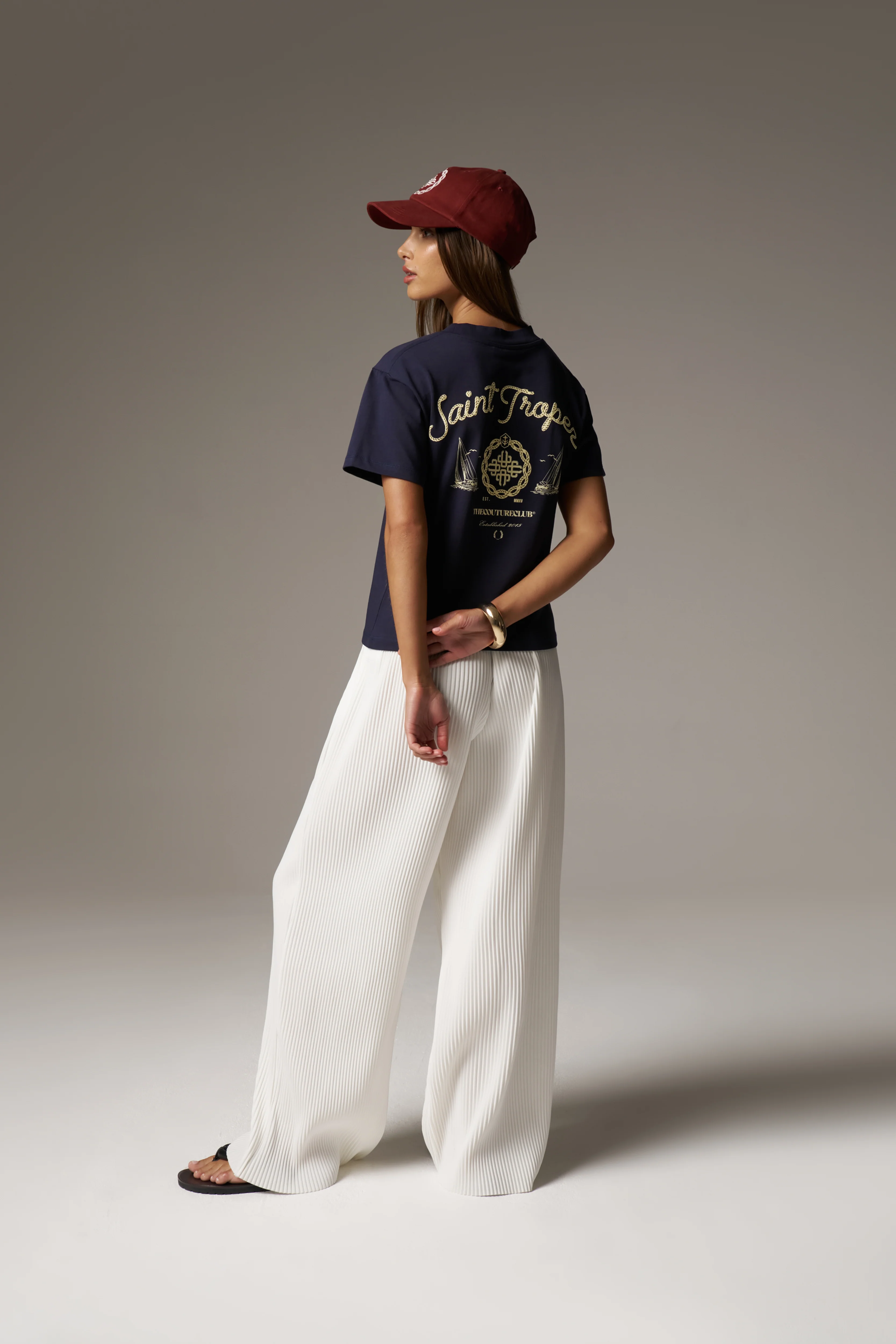 PLISSE TROUSERS - CREAM