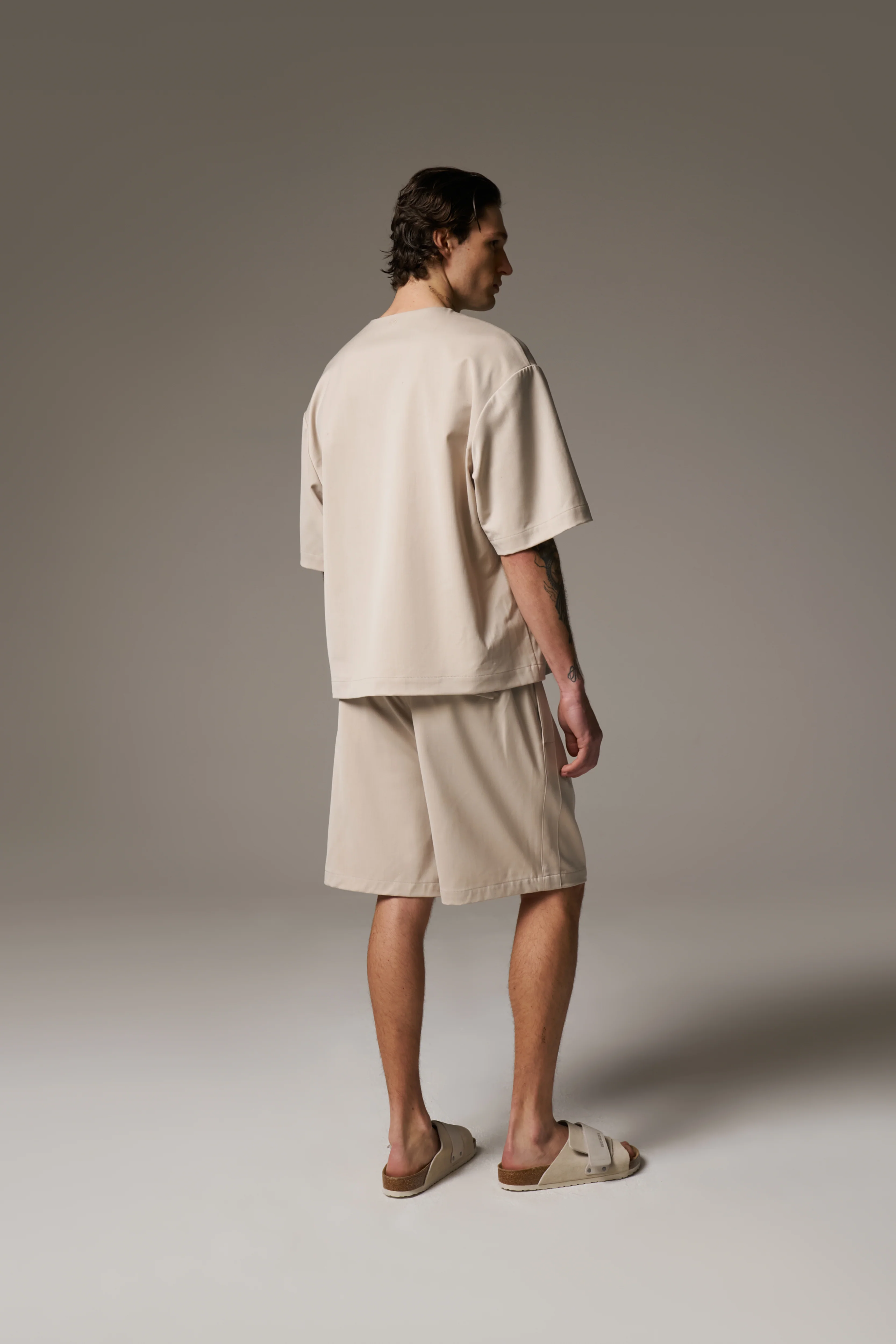 SMART WOVEN SHORTS - STONE