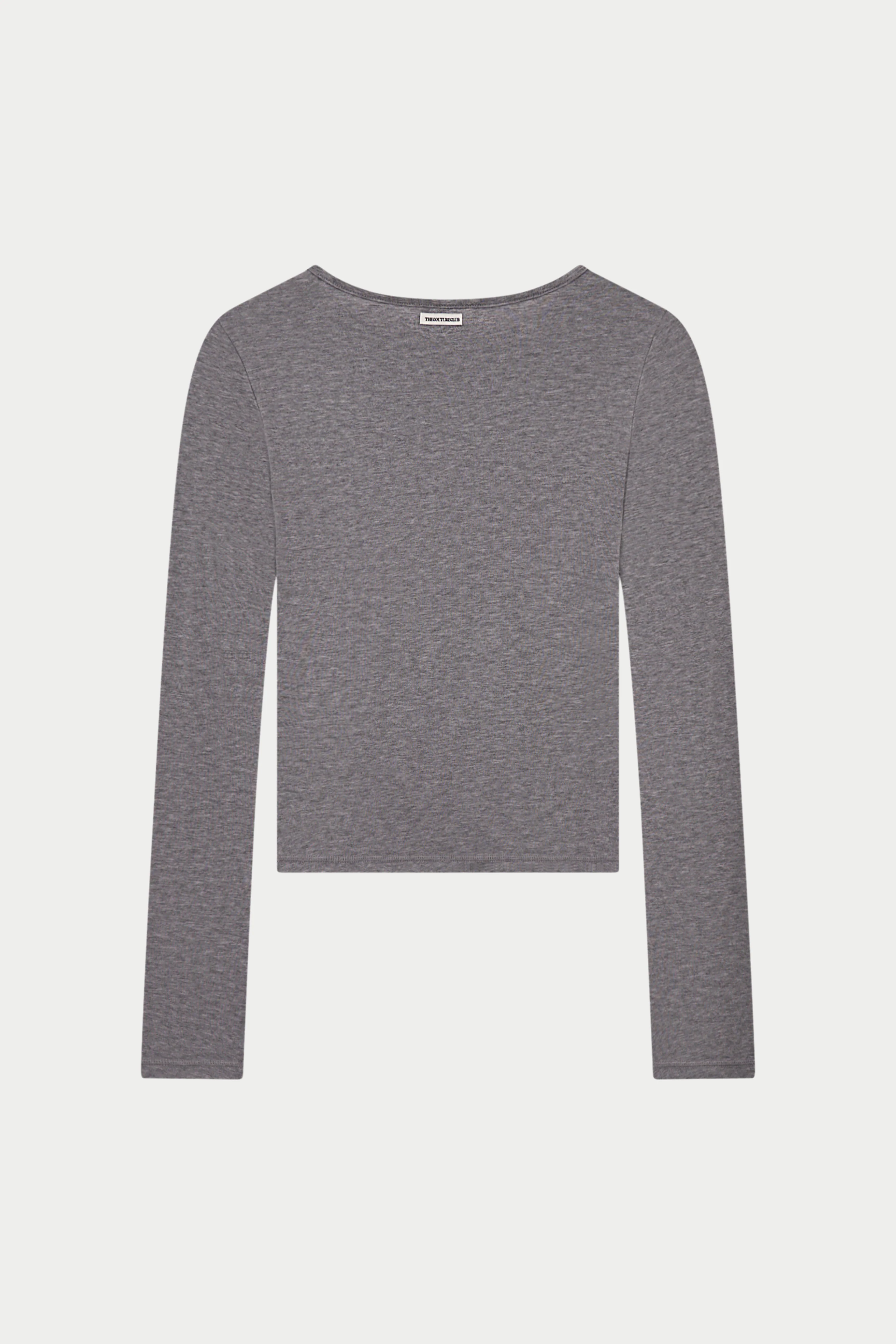 LONG SLEEVE SLUB TOP - GREY