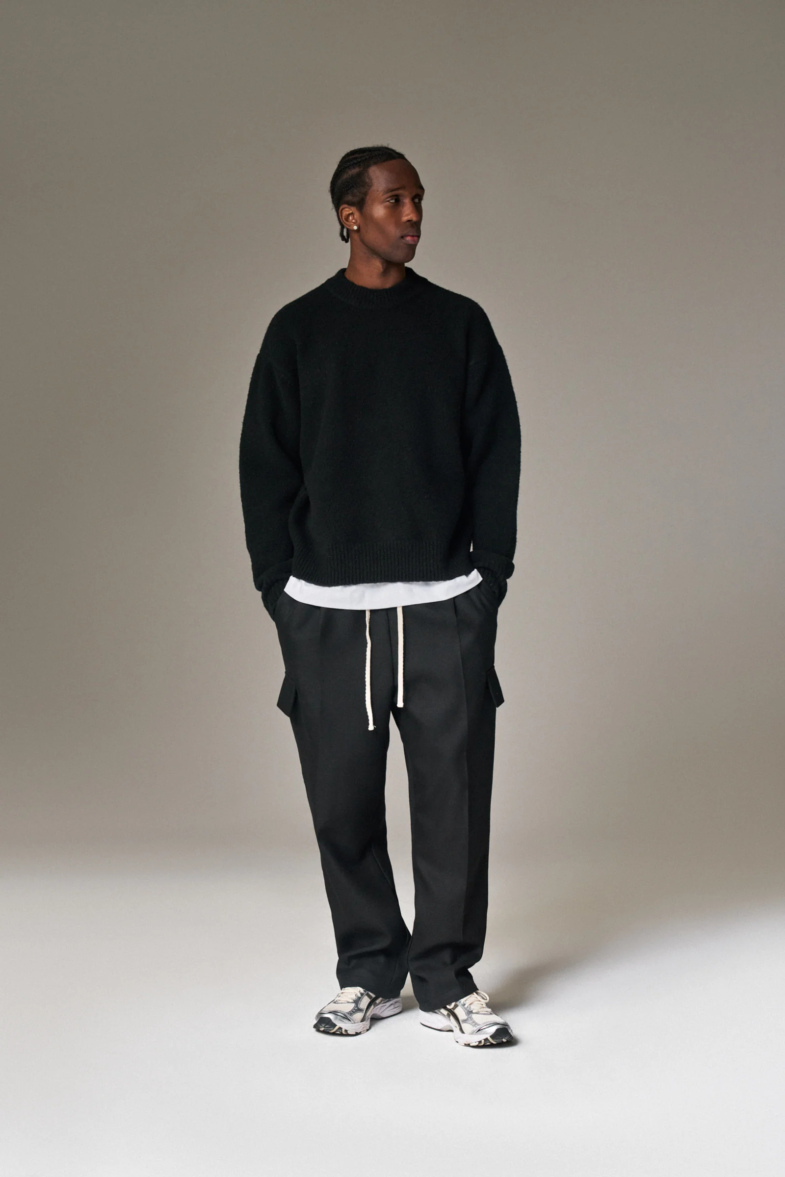 COPYRIGHT BRUSHED KNIT JUMPER - BLACK