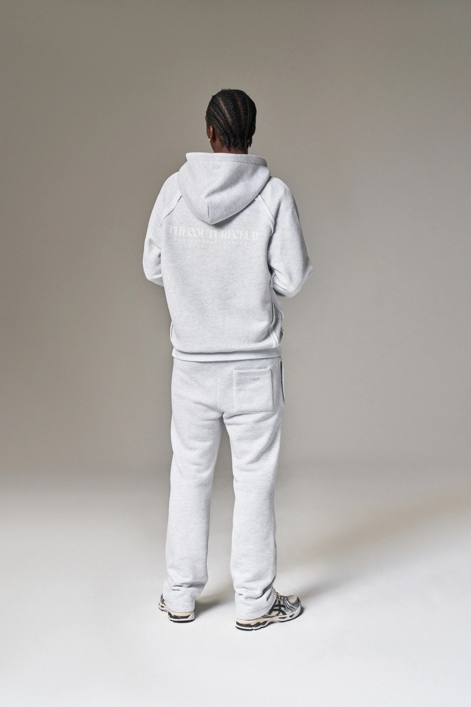 COPYRIGHT QUARTER ZIP HOODIE - GREY MARL