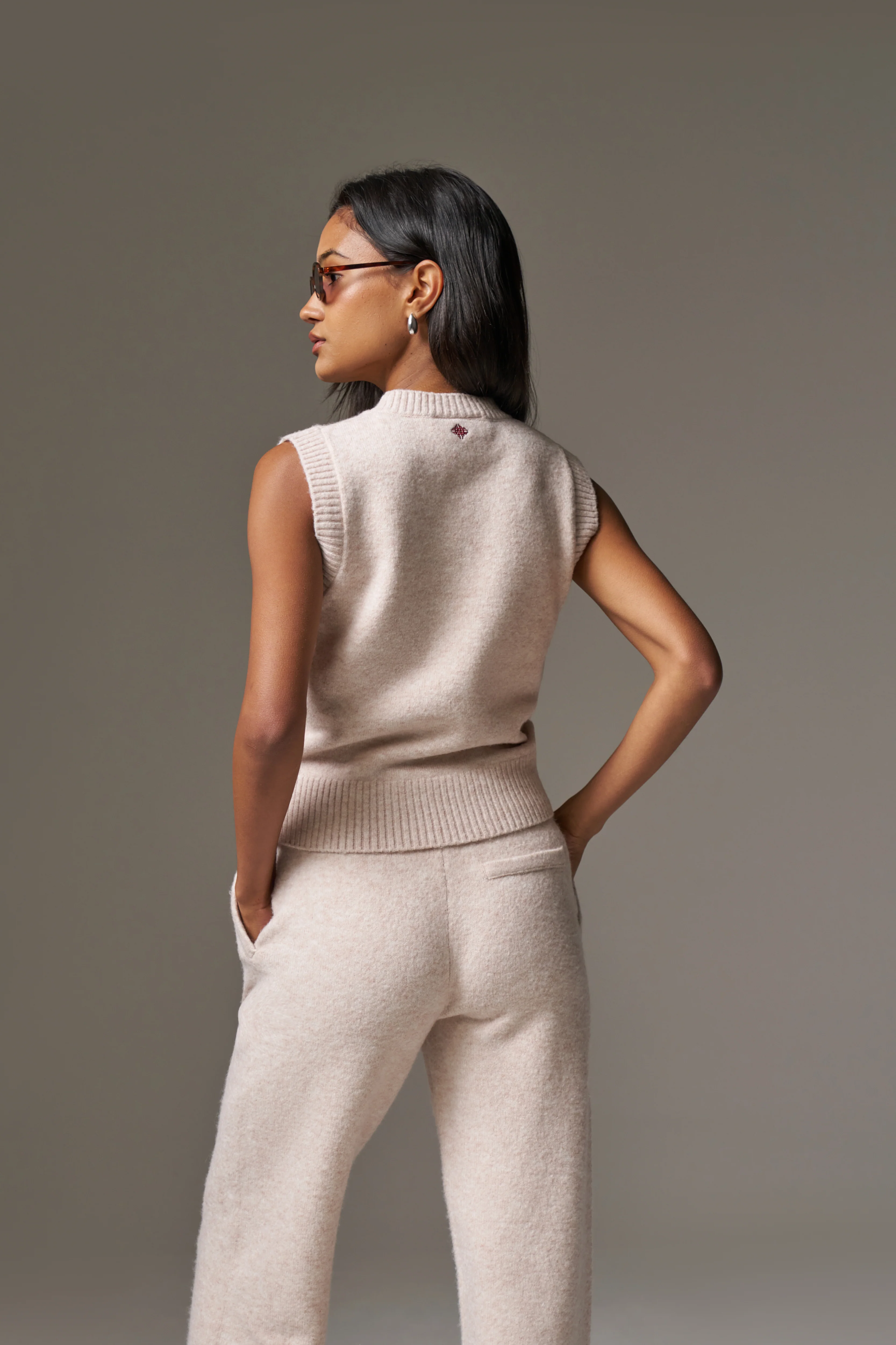 CTRE KNITTED VEST - PINK