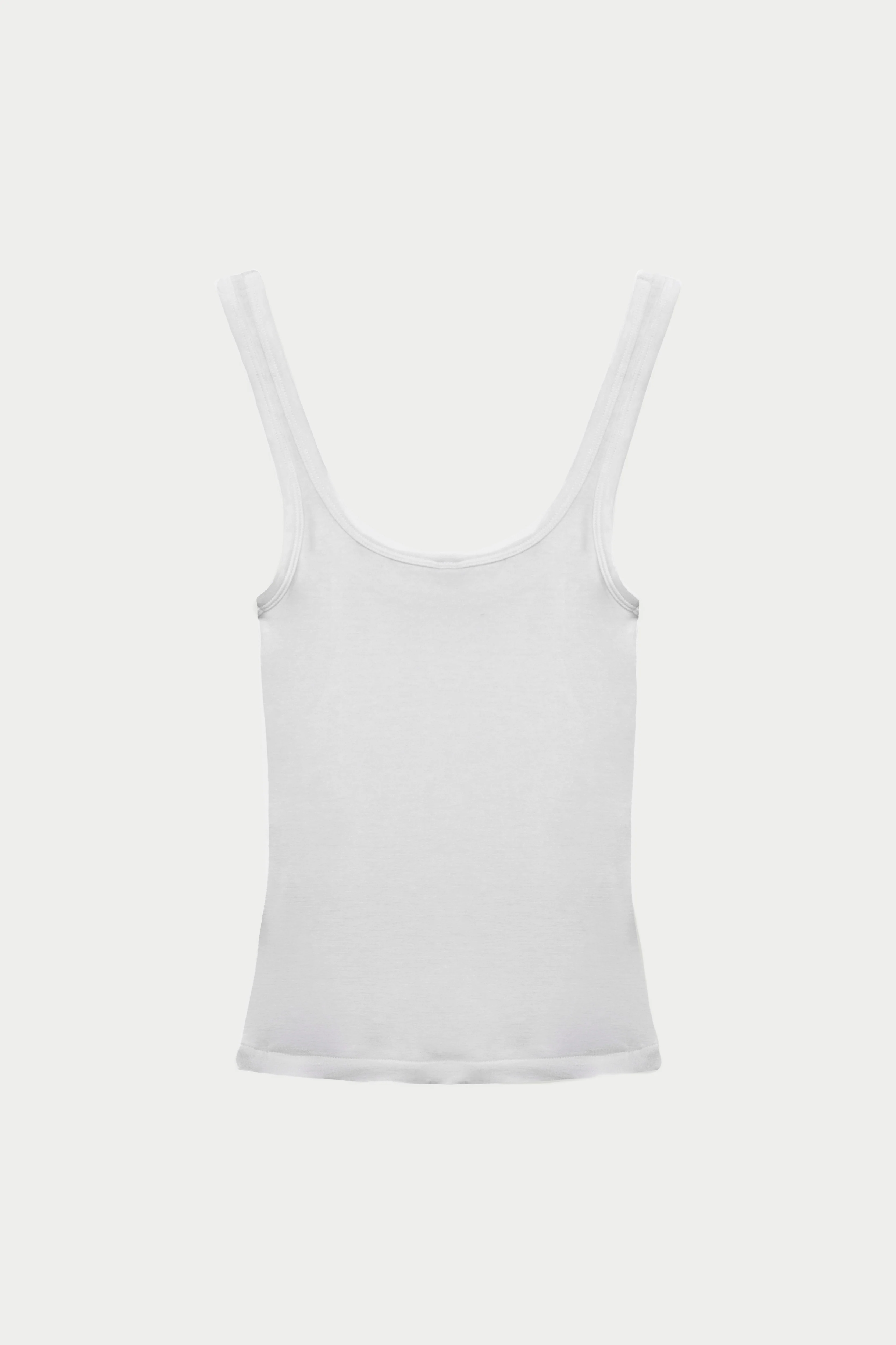 SLUB EMBLEM LABEL VEST TOP - WHITE
