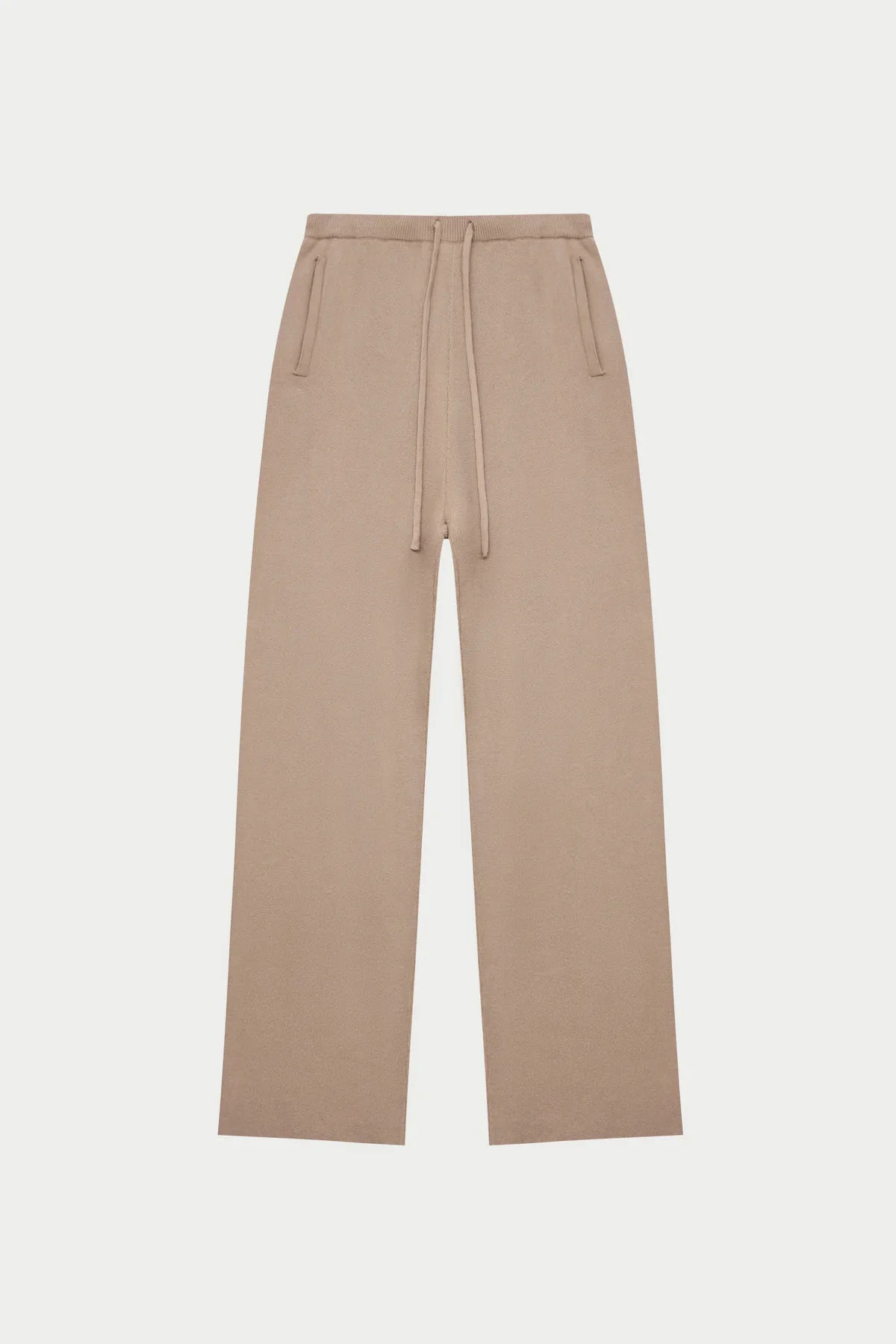 KNITTED RELAXED JOGGERS - BEIGE