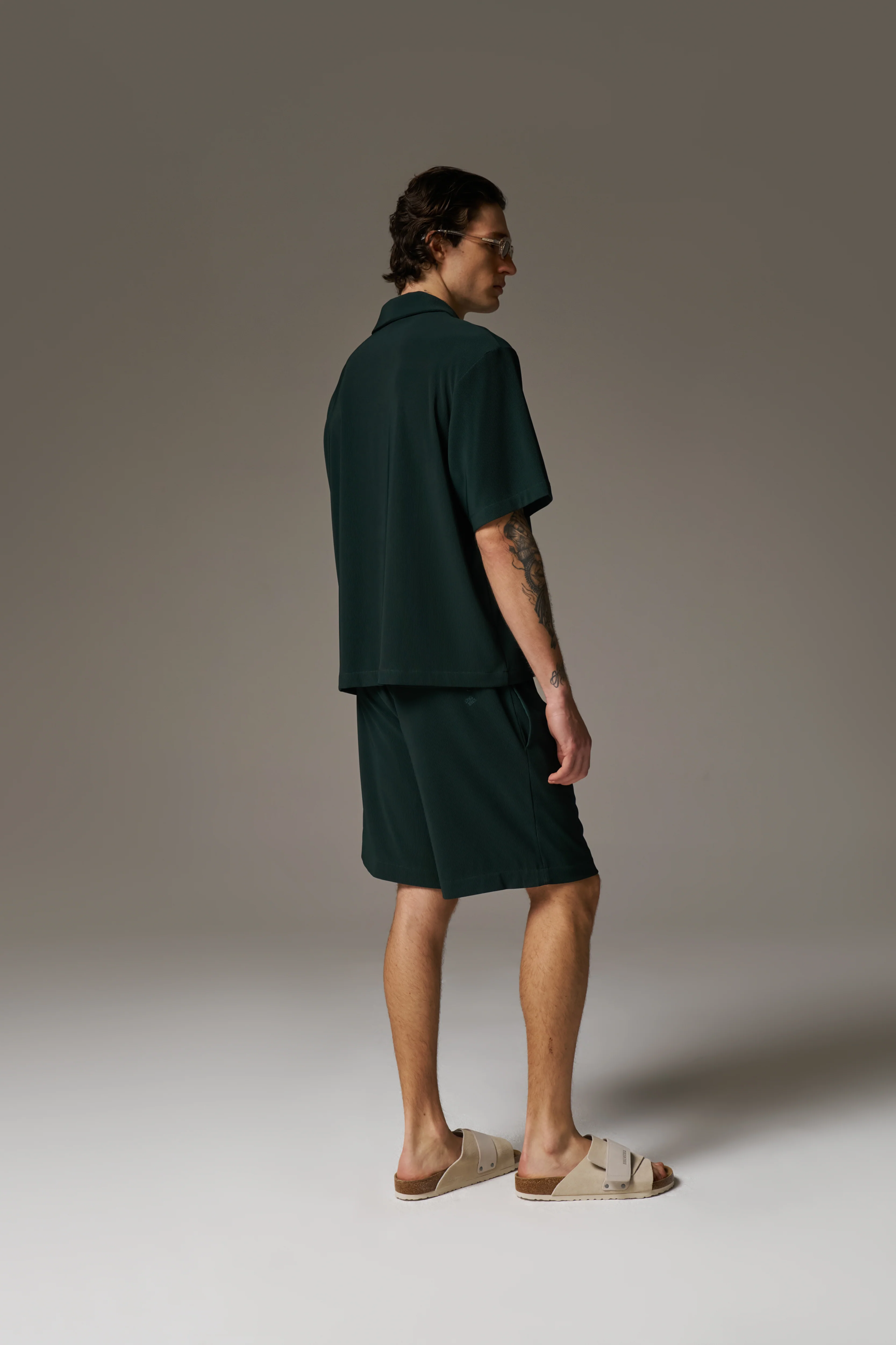 RIBBED SHORTS - GREEN