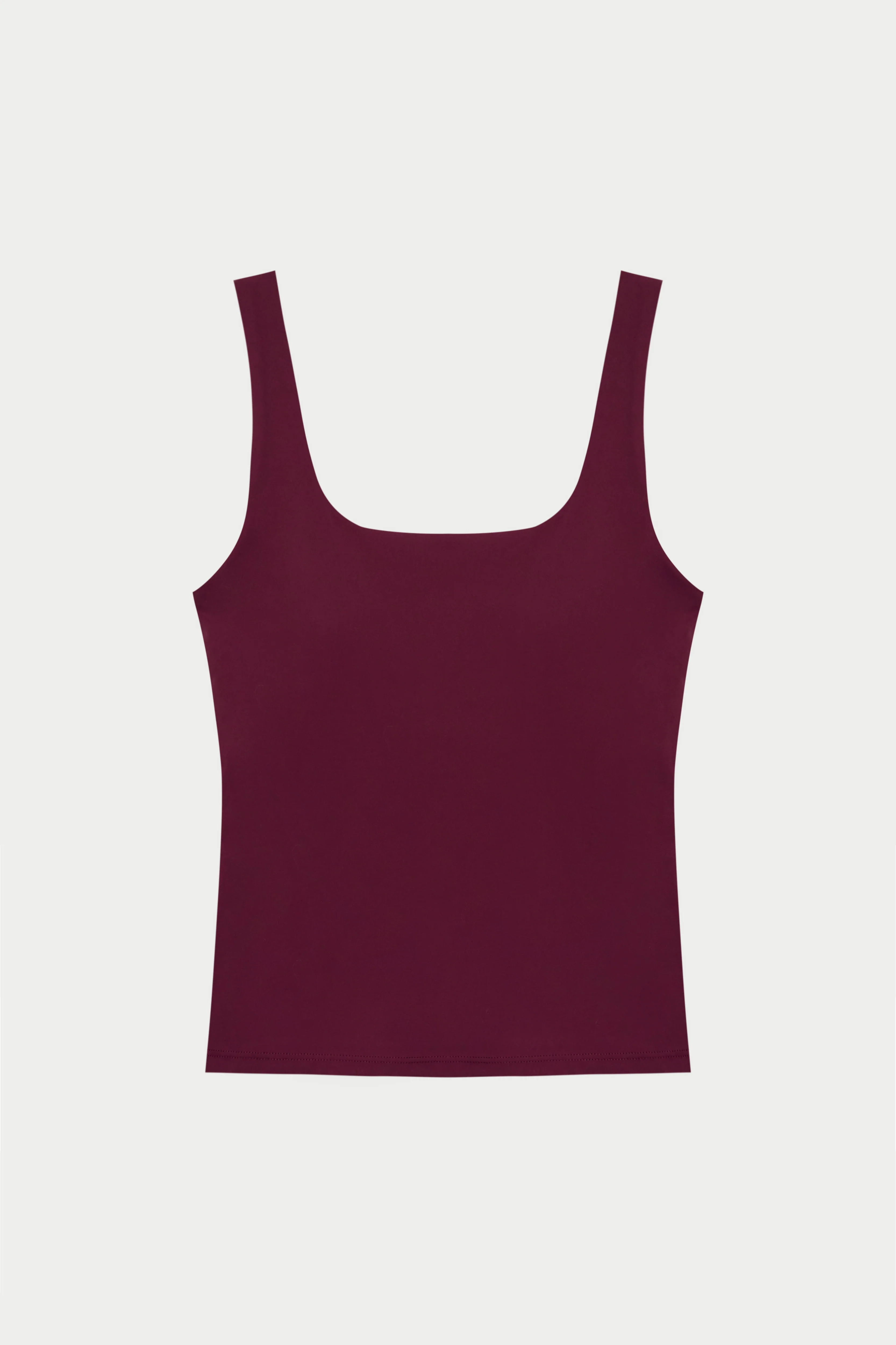 SCULPTING STRETCH SCOOP NECK SPORTS TOP - BURGUNDY