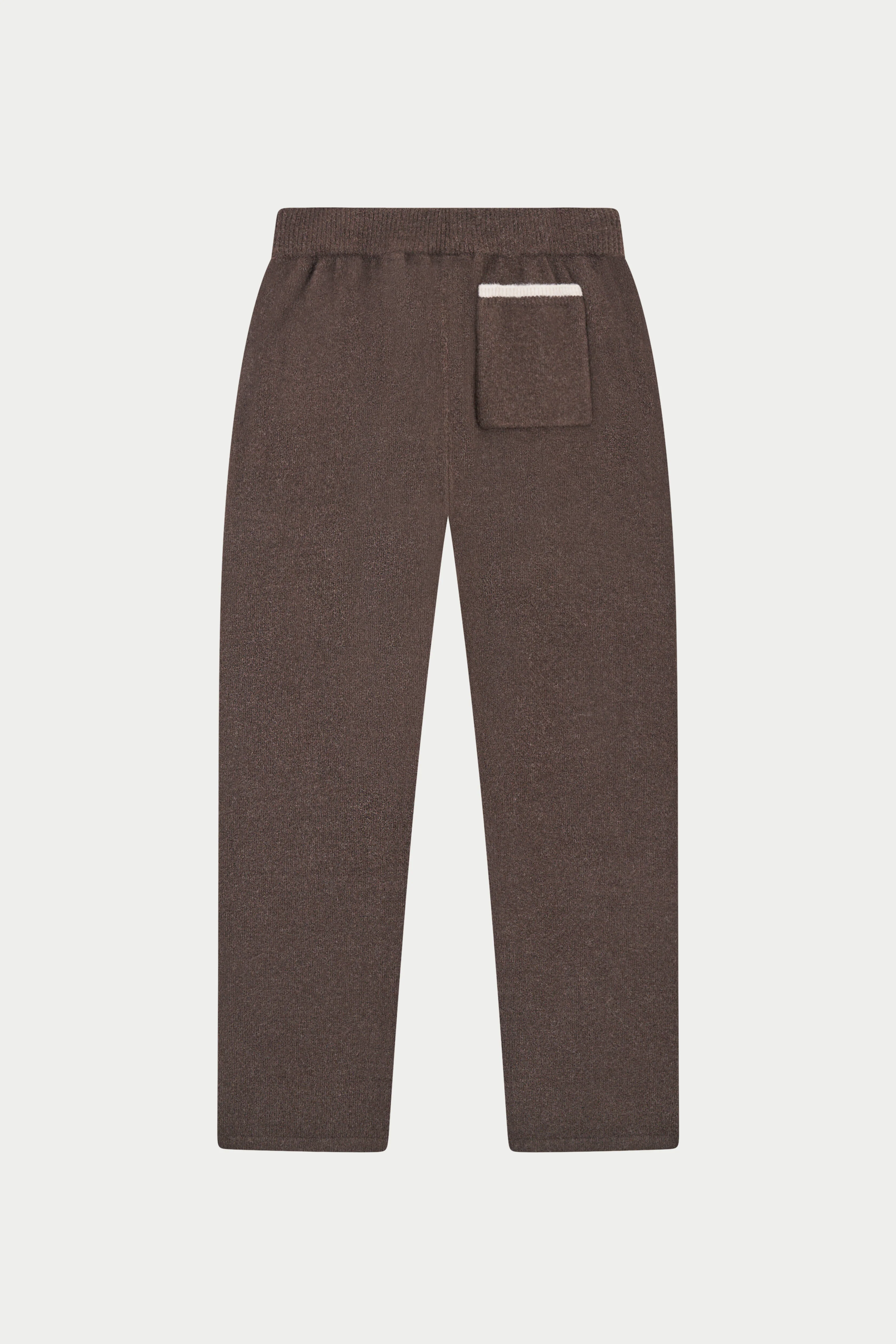 MONOGRAM EMBLEM KNITTED JOGGERS - BROWN