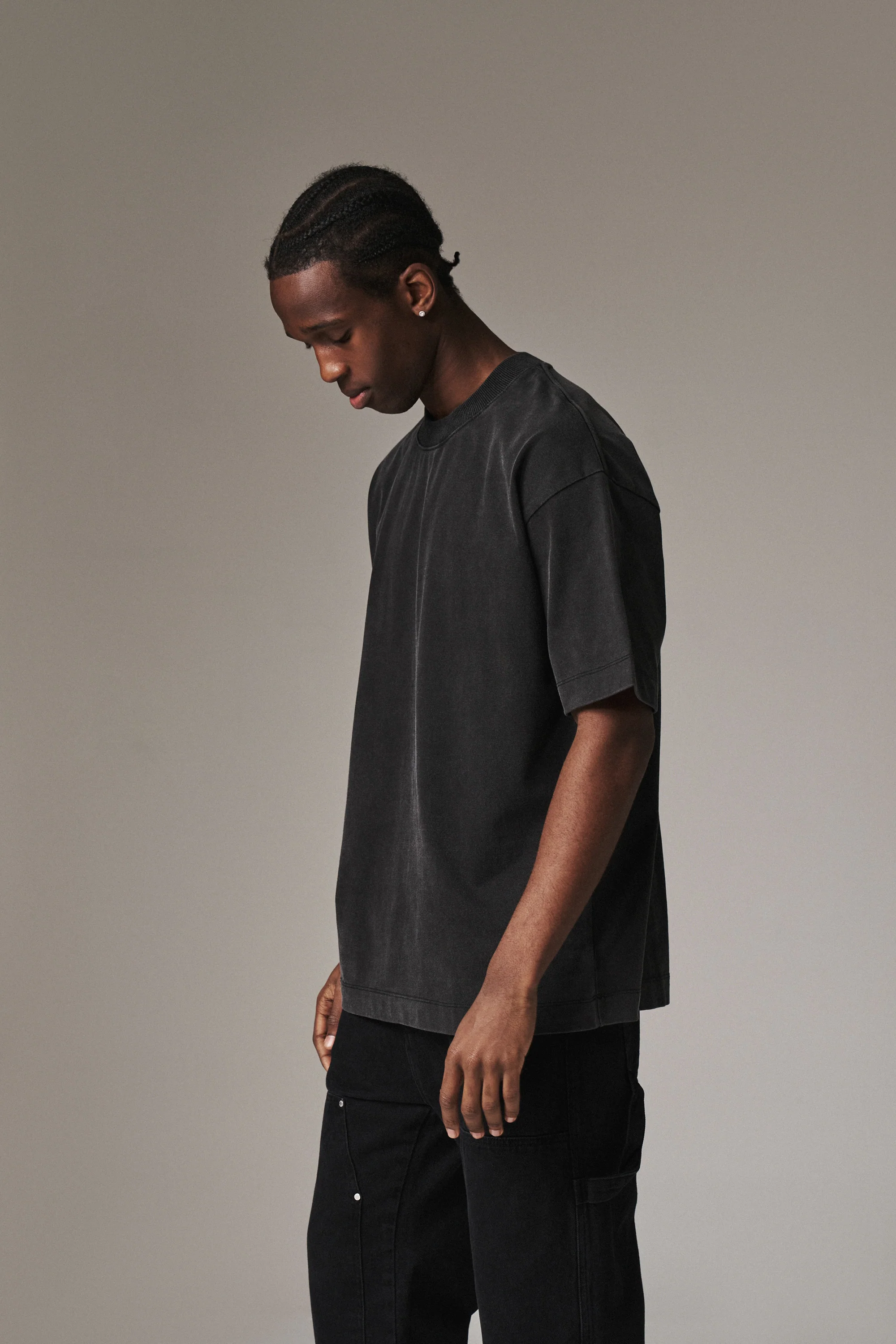 SUPER HEAVYWEIGHT BLANK T-SHIRT - WASHED BLACK