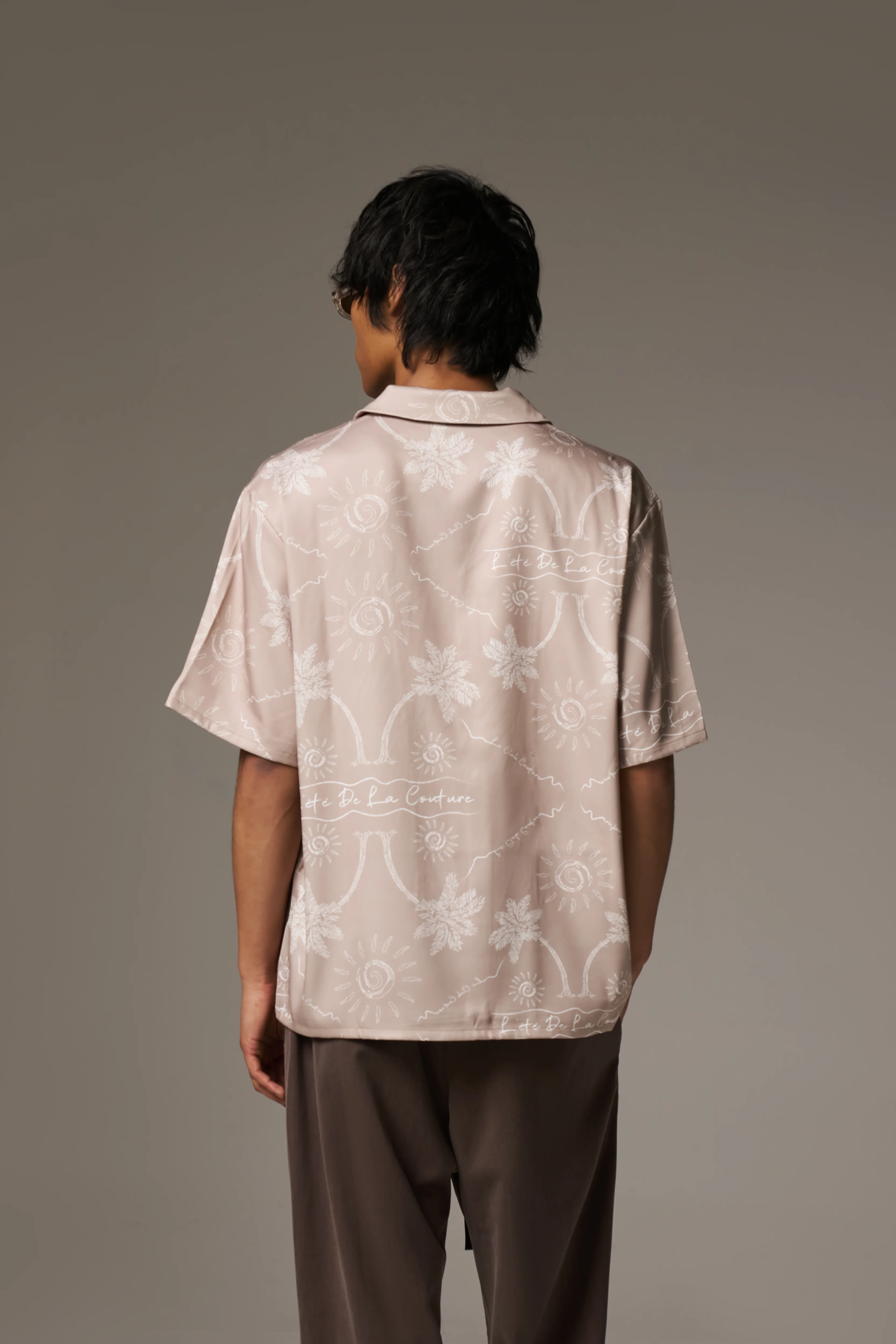PALM PRINT SHIRT - BEIGE
