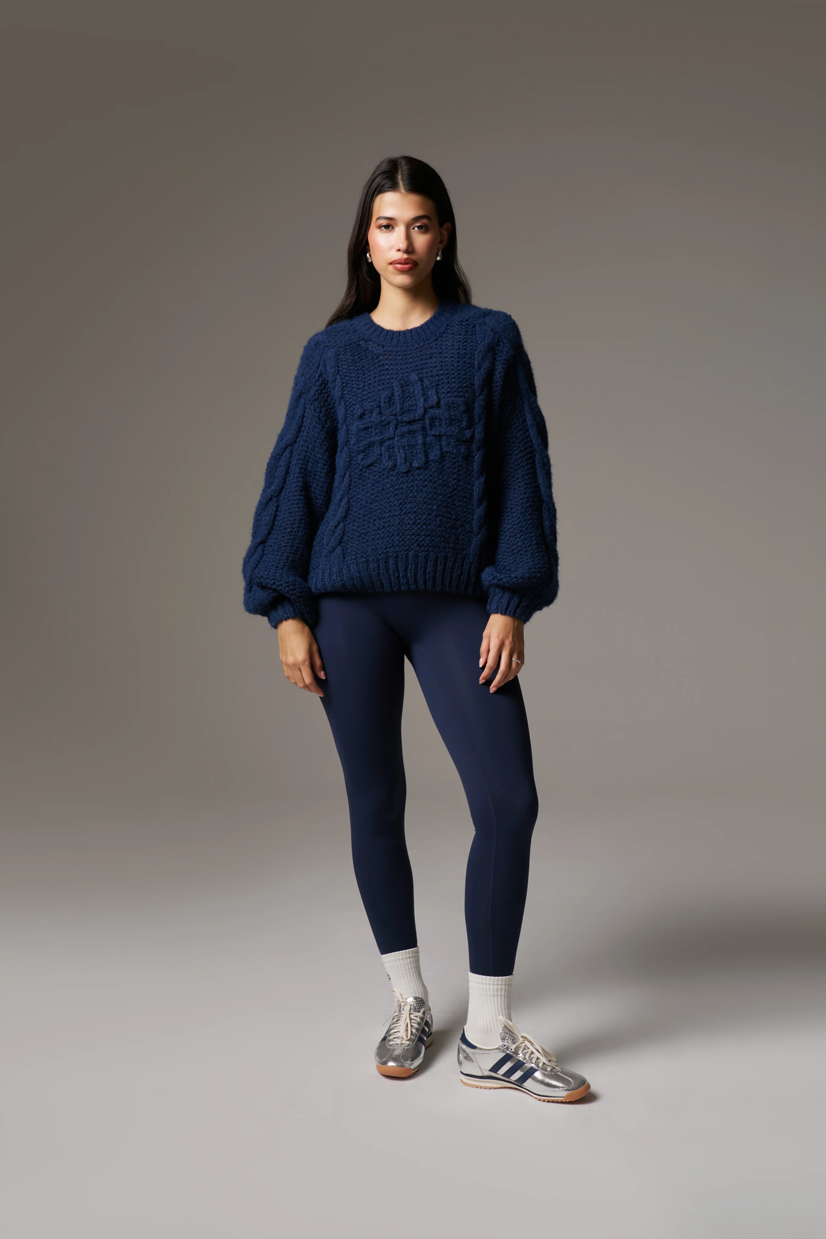 SCULPTING STRETCH EMBLEM LEGGINGS - DARK NAVY