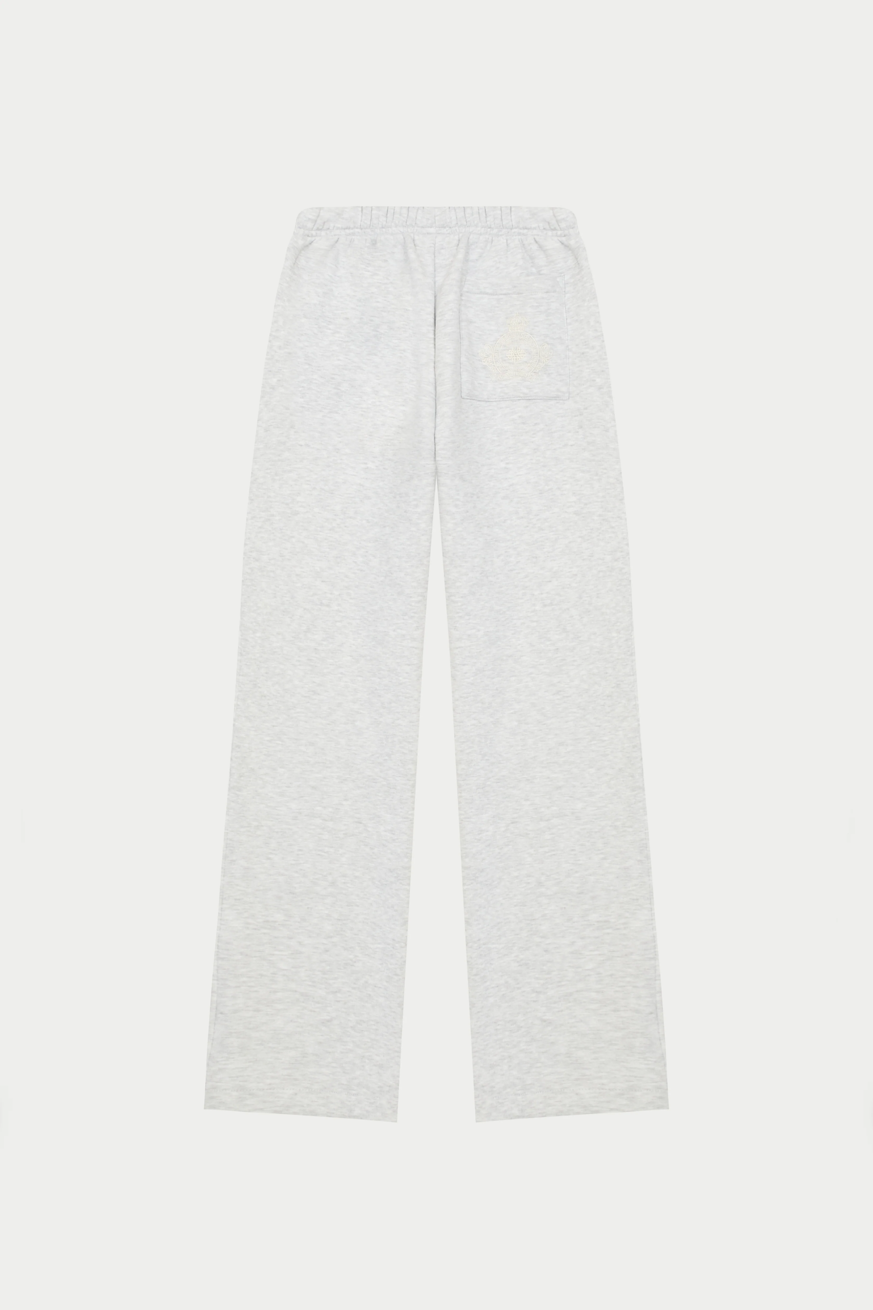 EMBROIDERED CREST RELAXED JOGGERS - GREY MARL