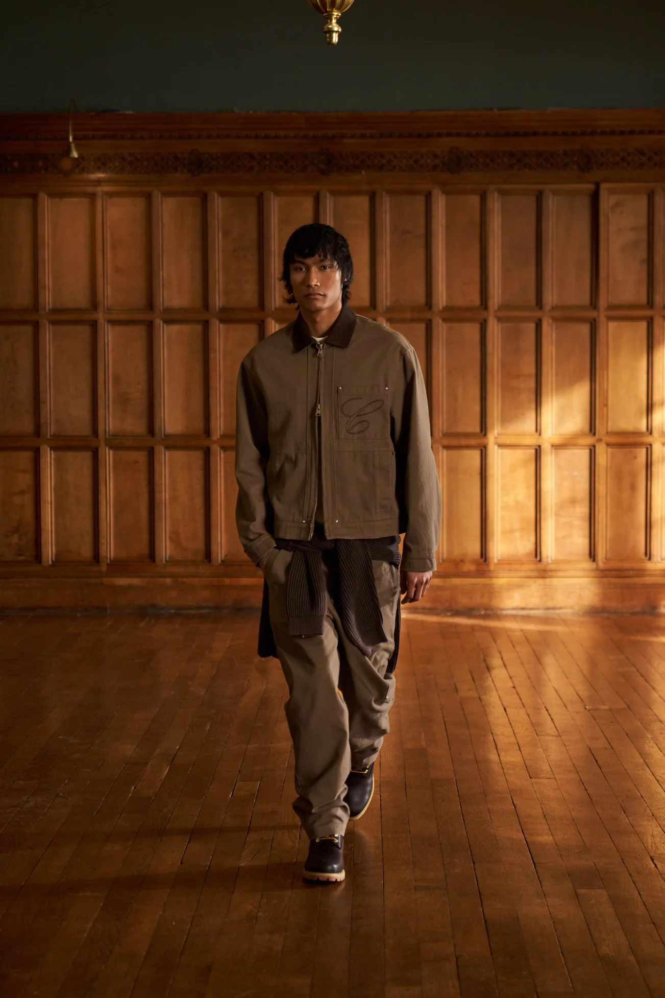 TWILL DOUBLE PATCH TROUSER - WASHED BROWN