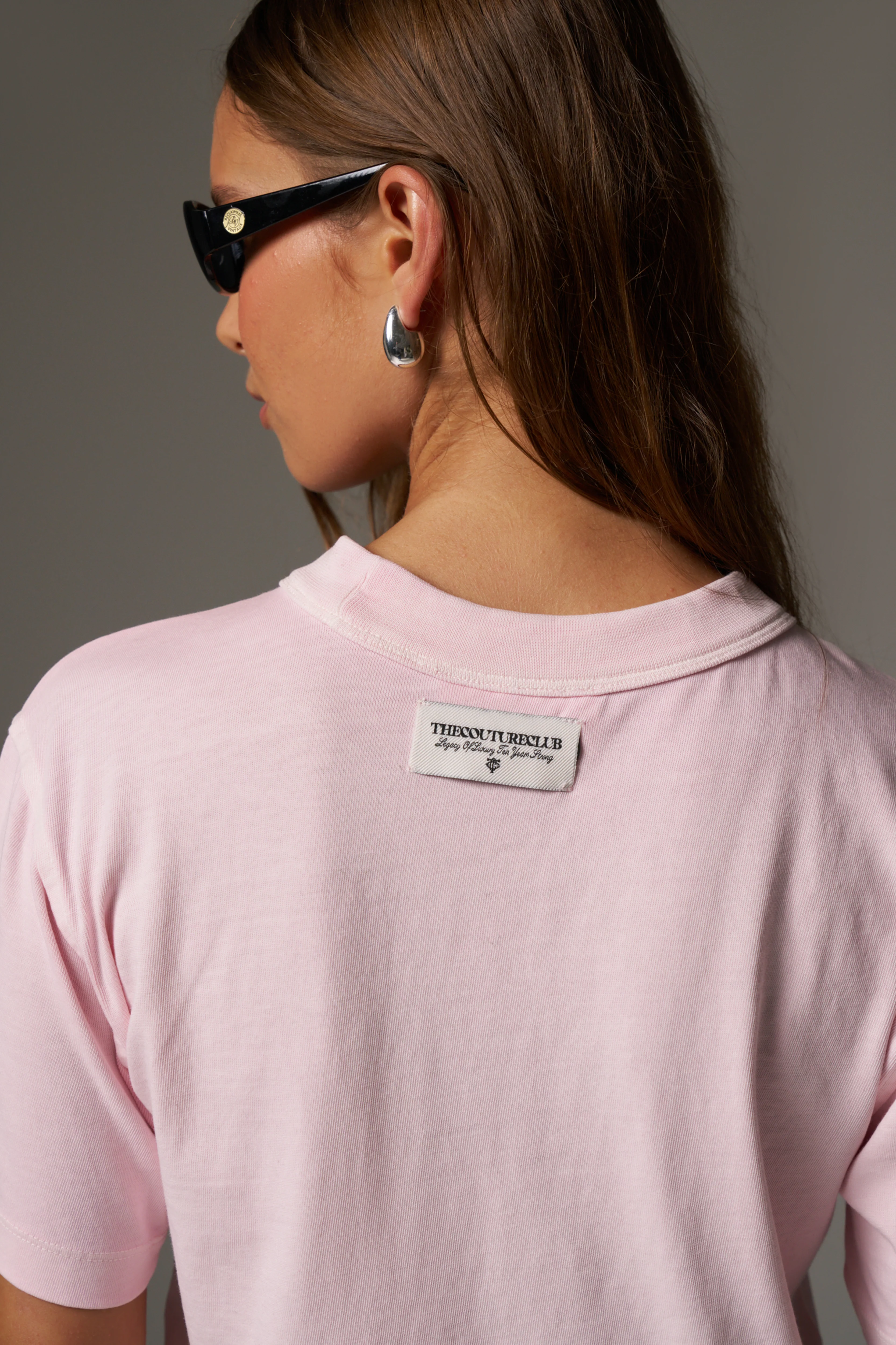 SHADOW PRINT EMBLEM T-SHIRT - WASHED PINK