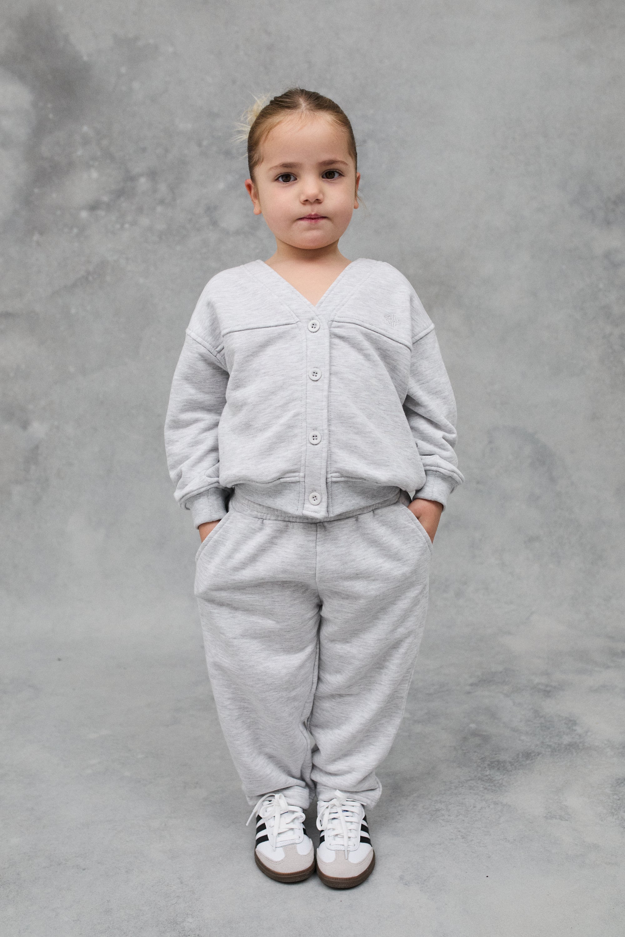 JNR RELAXED STRAIGHT LEG JOGGERS - GREY MARL