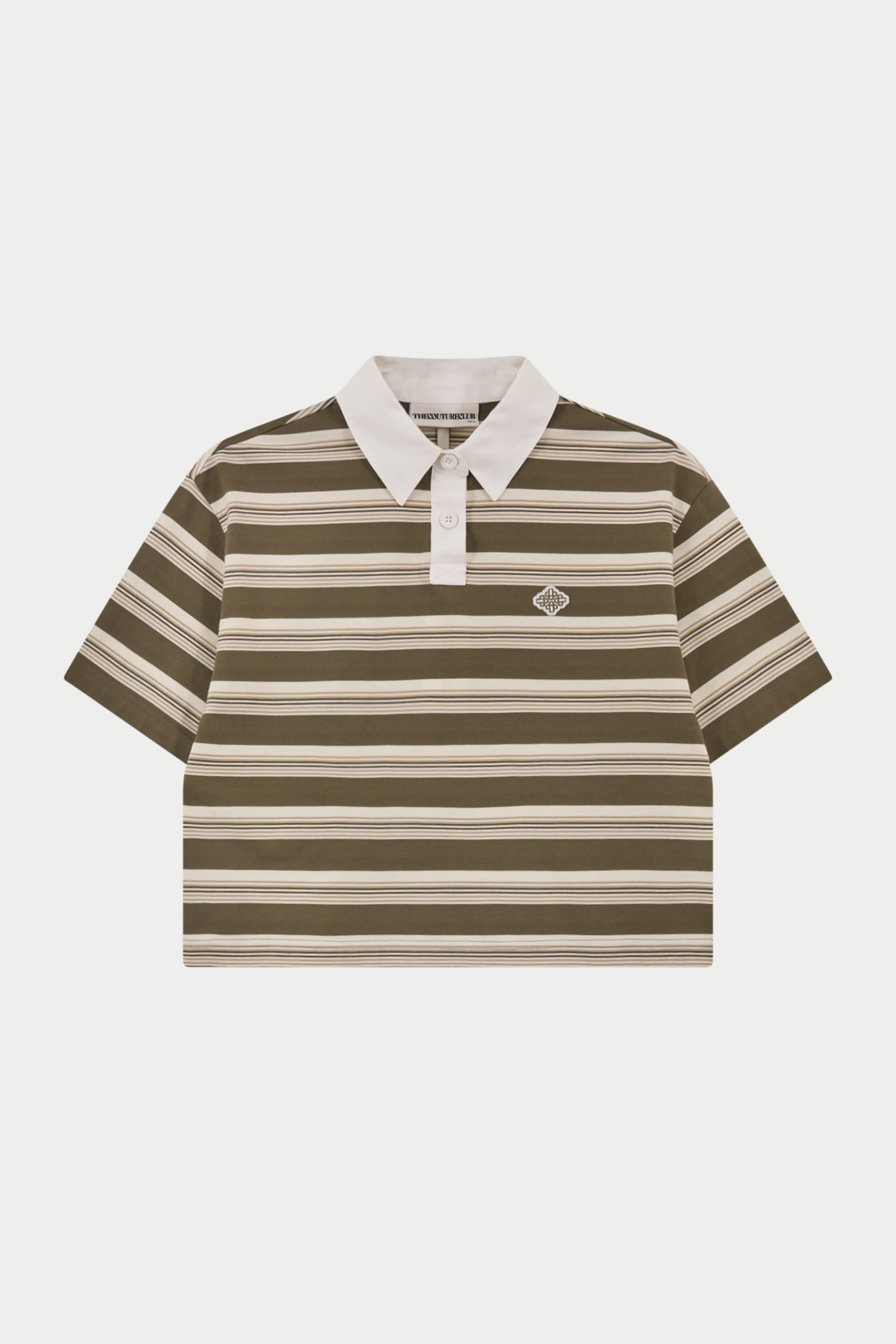 STRIPED POLO TEE - KHAKI