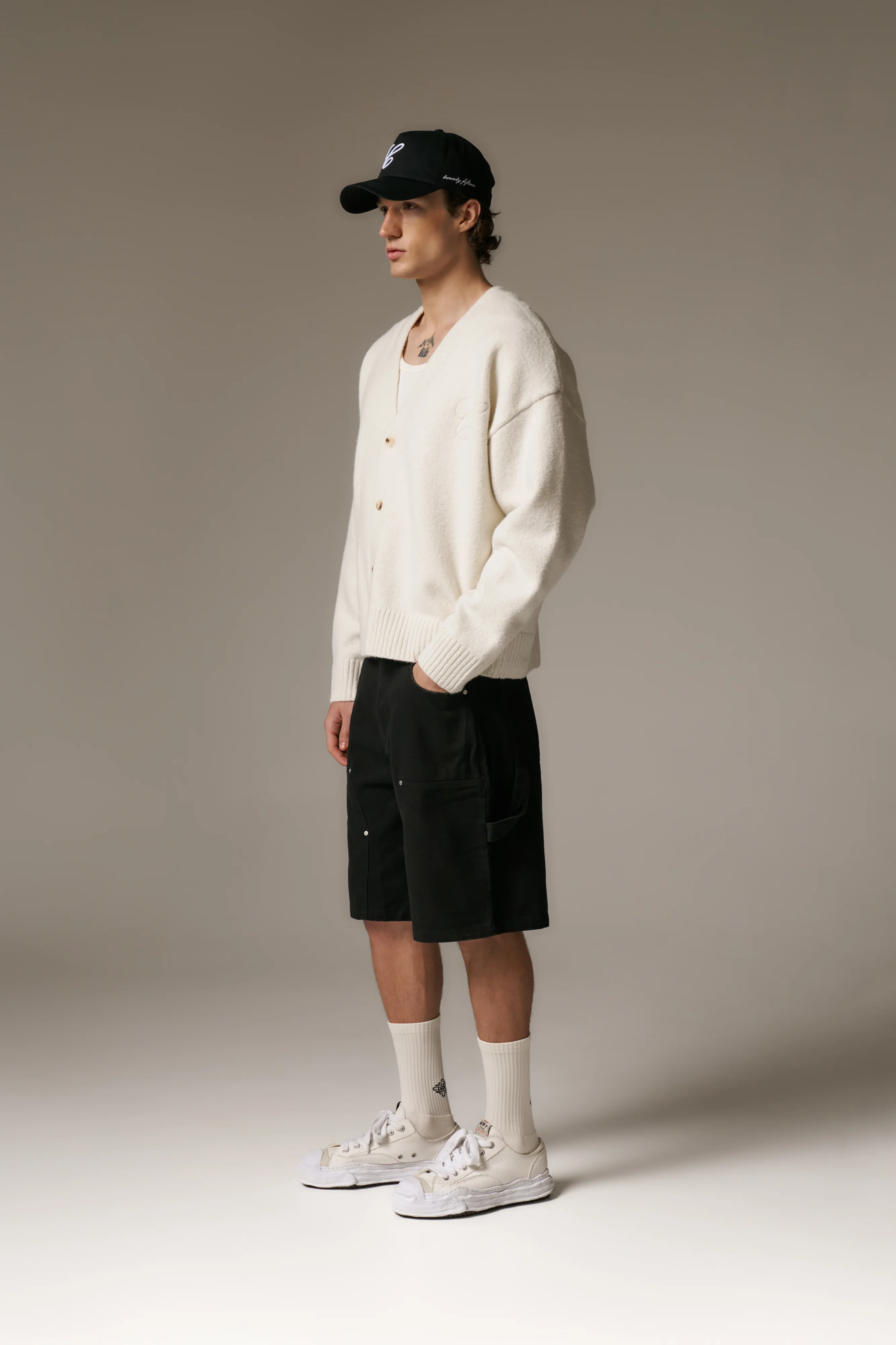 TWILL CARPENTER SHORTS - BLACK