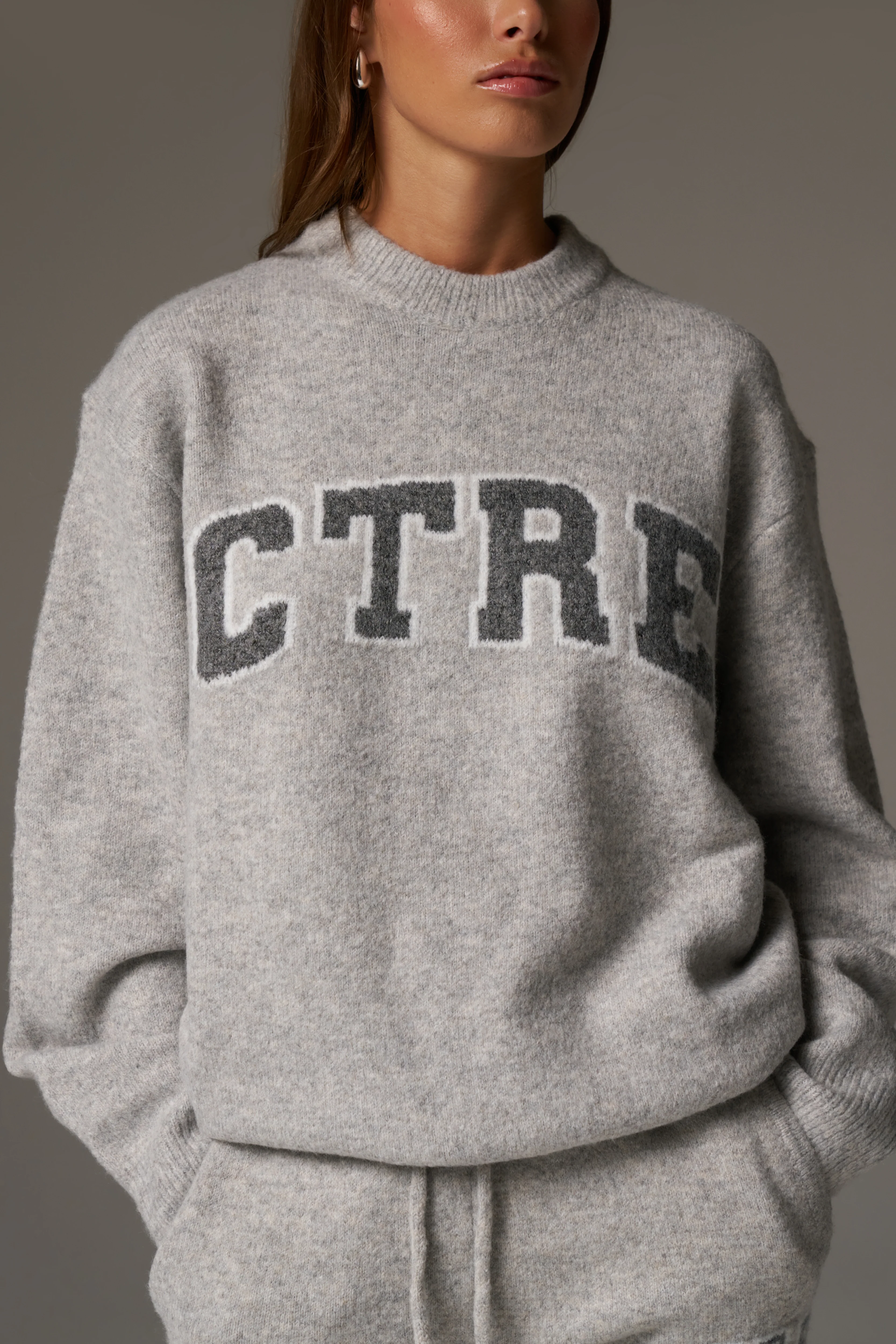CTRE KNITTED SWEATSHIRT - GREY MARL