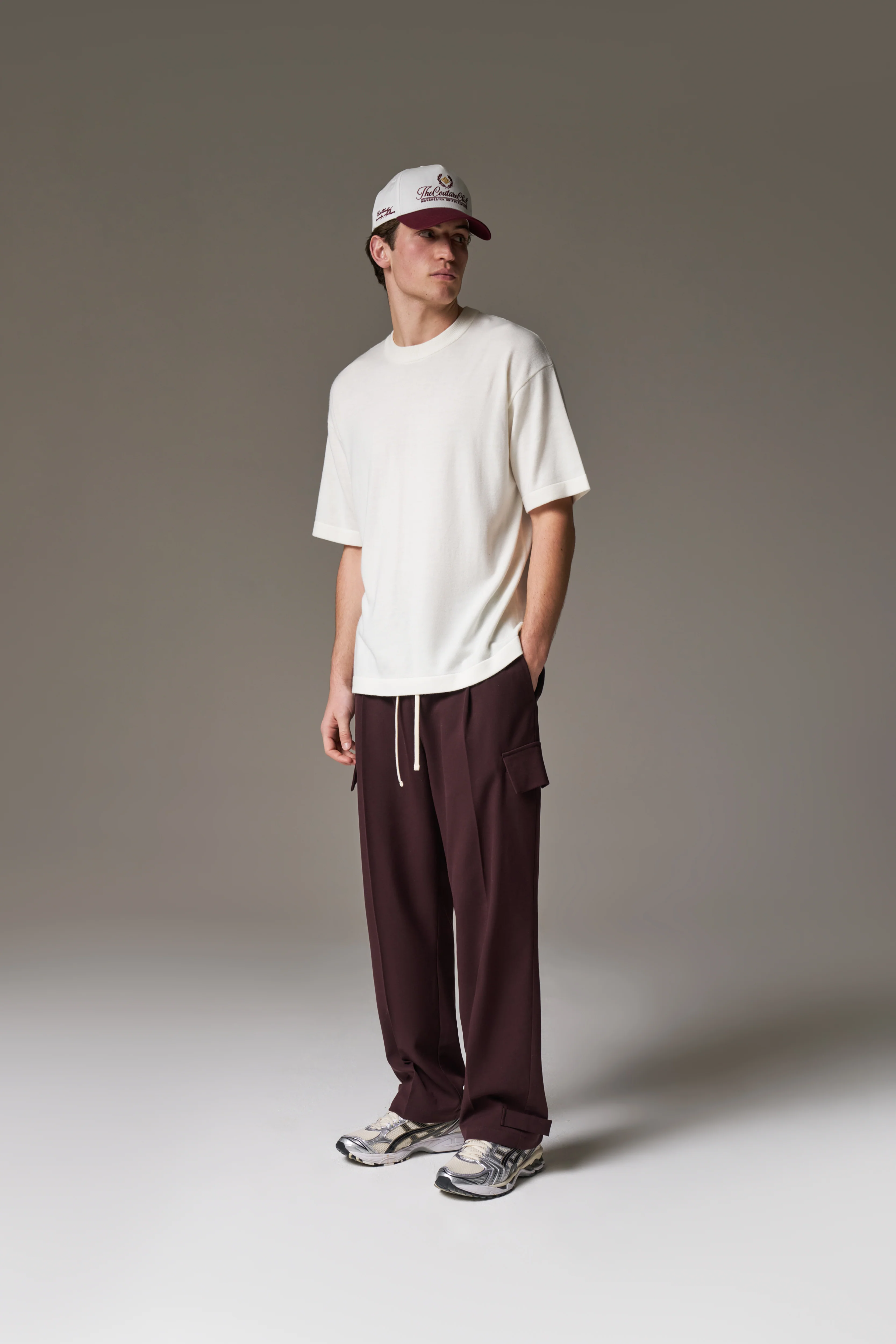FINE GAUGE KNIT T-SHIRT - OFF WHITE