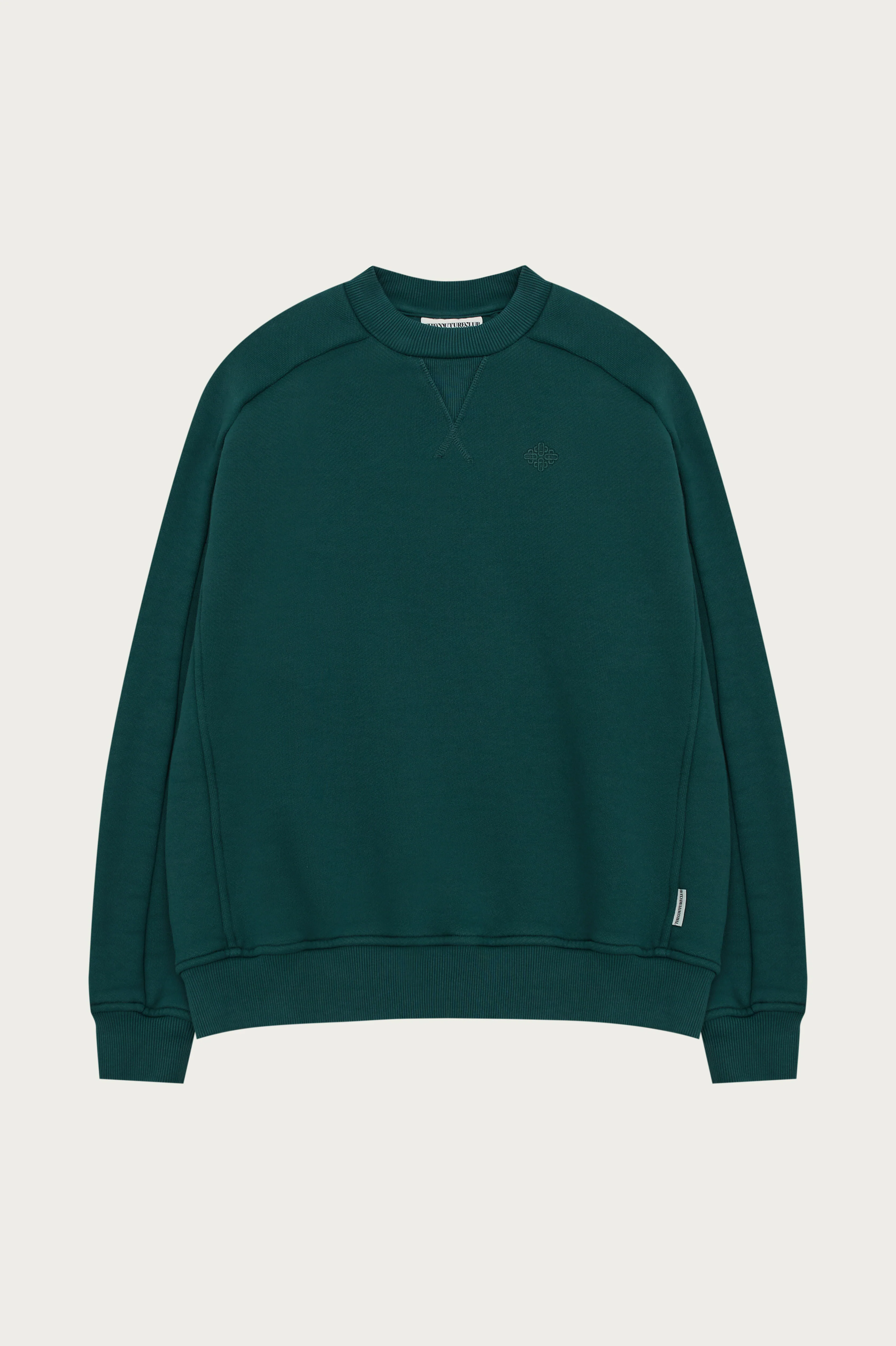 LAUNDERED CLASSICS SEAM DETAIL SWEATSHIRT - GREEN
