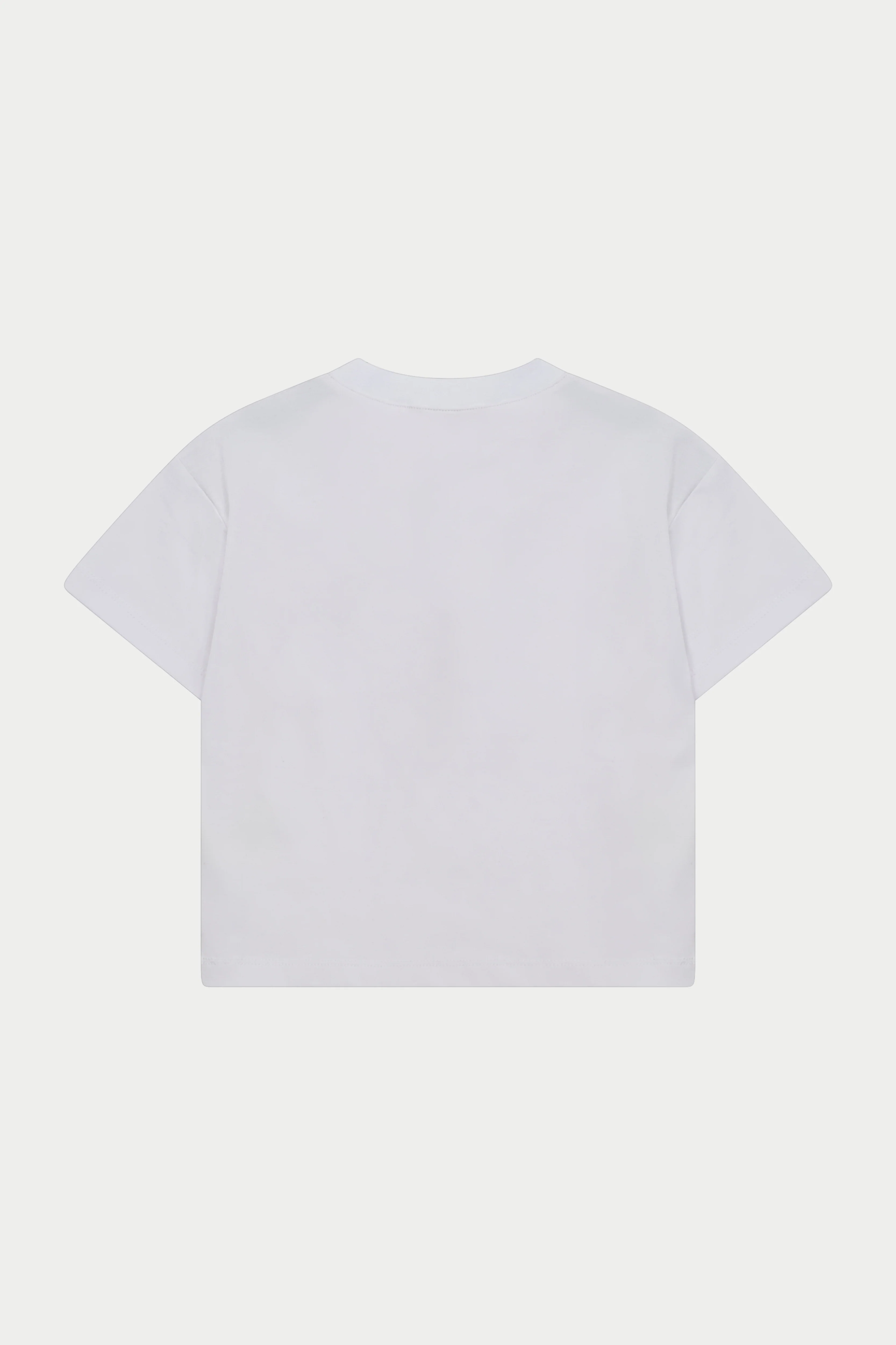 KIDS MONOGRAM EMBLEM APPLIQUE T-SHIRT - WHITE